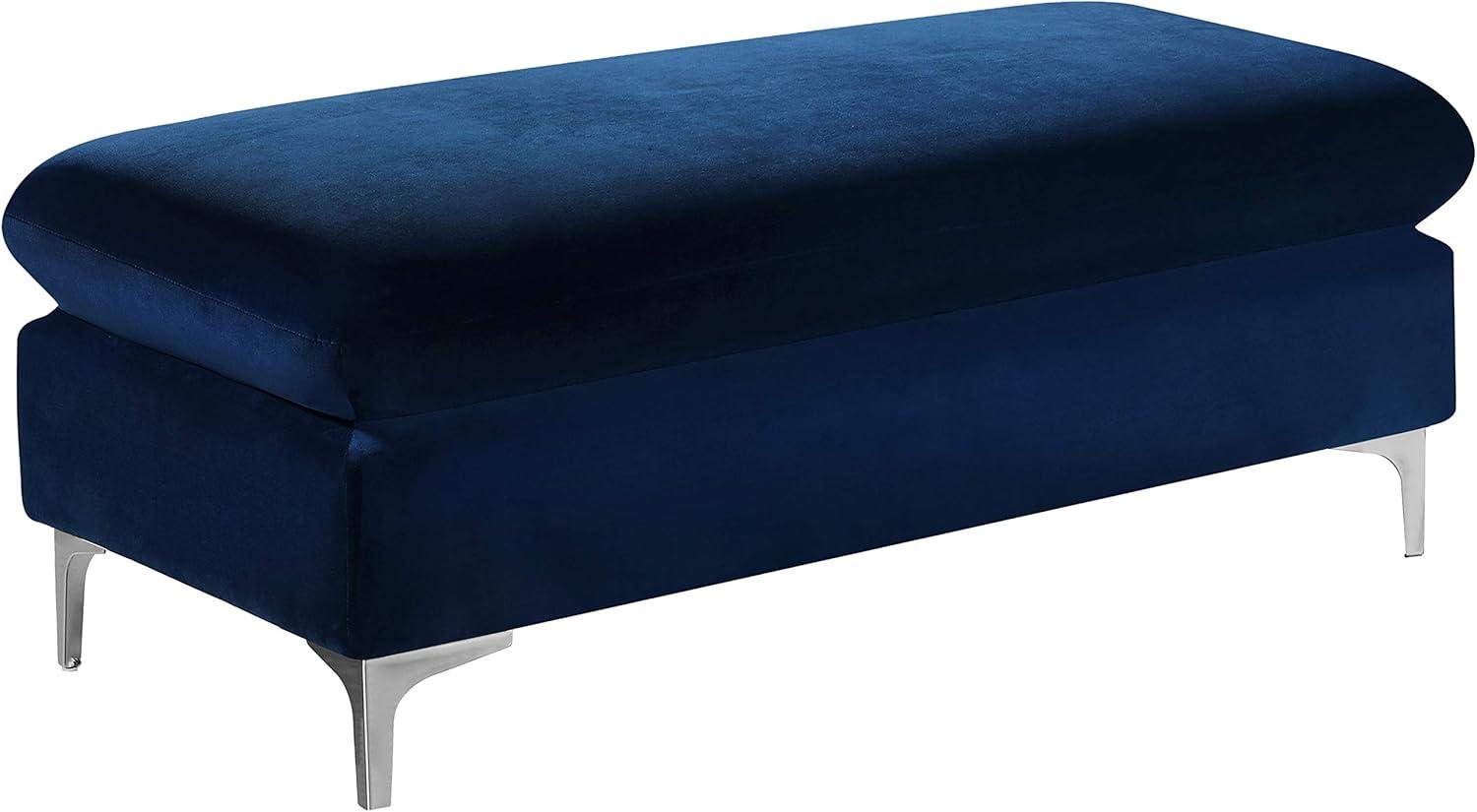 Meridian Furniture Naomi Navy Velvet Ottoman