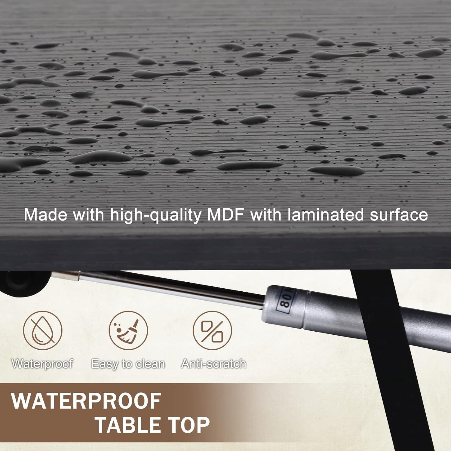 FDW Coffee Tables with Hidden Compartment and Storage Shelf Wooden Lift Tabletop Dining Table for Living Room Home (White)