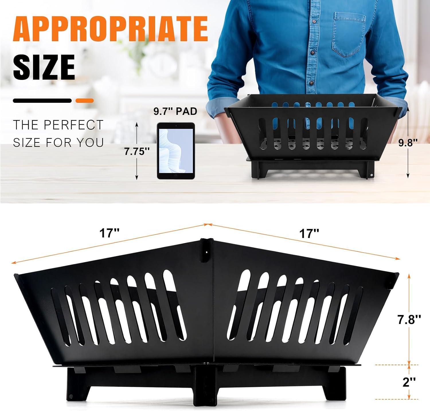 Portable Plug Fire Pit, 15.8 Inch Collapsible Firepits for Outside Wood Burning, Folding Outdoor Indoor Accessories for BBQ Camping Travel or Picnic, Foldable Fire Pits Bonfire of Backyard Patio