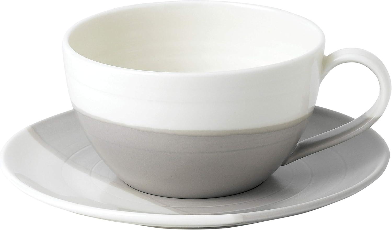 Royal Doulton 1815 Coffee Studio Latte Cup and Saucer 14 fl oz Grey , Porcelain