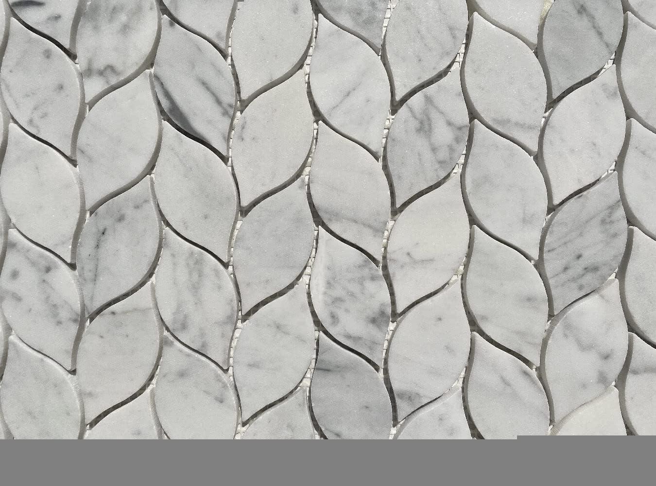 Modern Polished Carrara White Marble Mosaic Tile for Bathroom and Kitchen