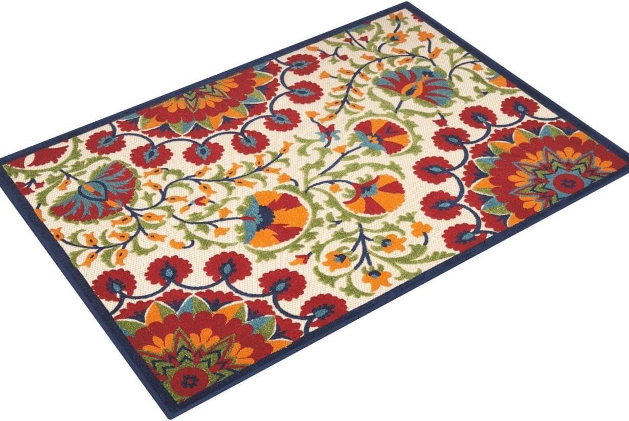 Nourison Aloha Transitional Floral Outdoor Rug