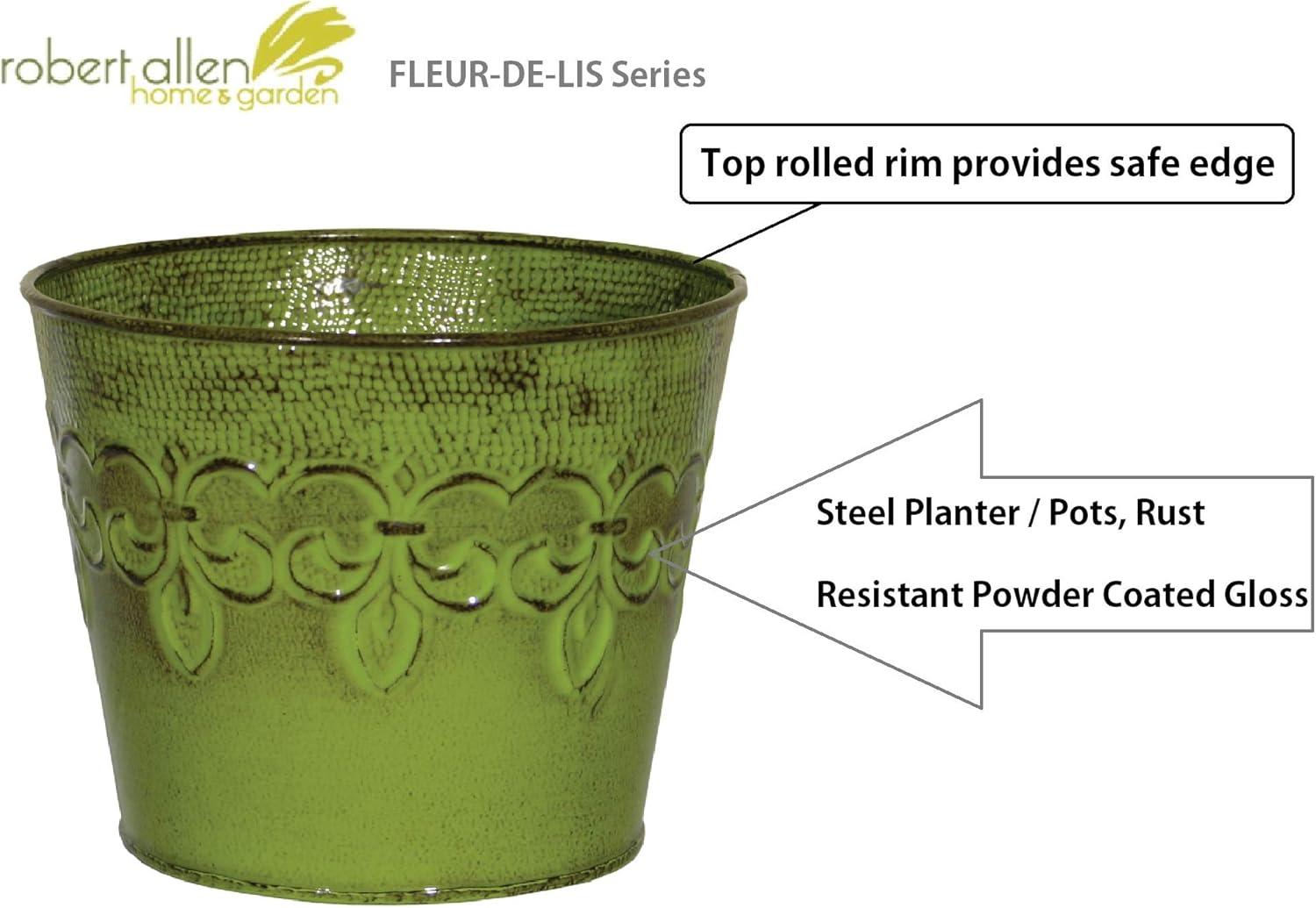 4" TNY-GRN METAL PLANTER