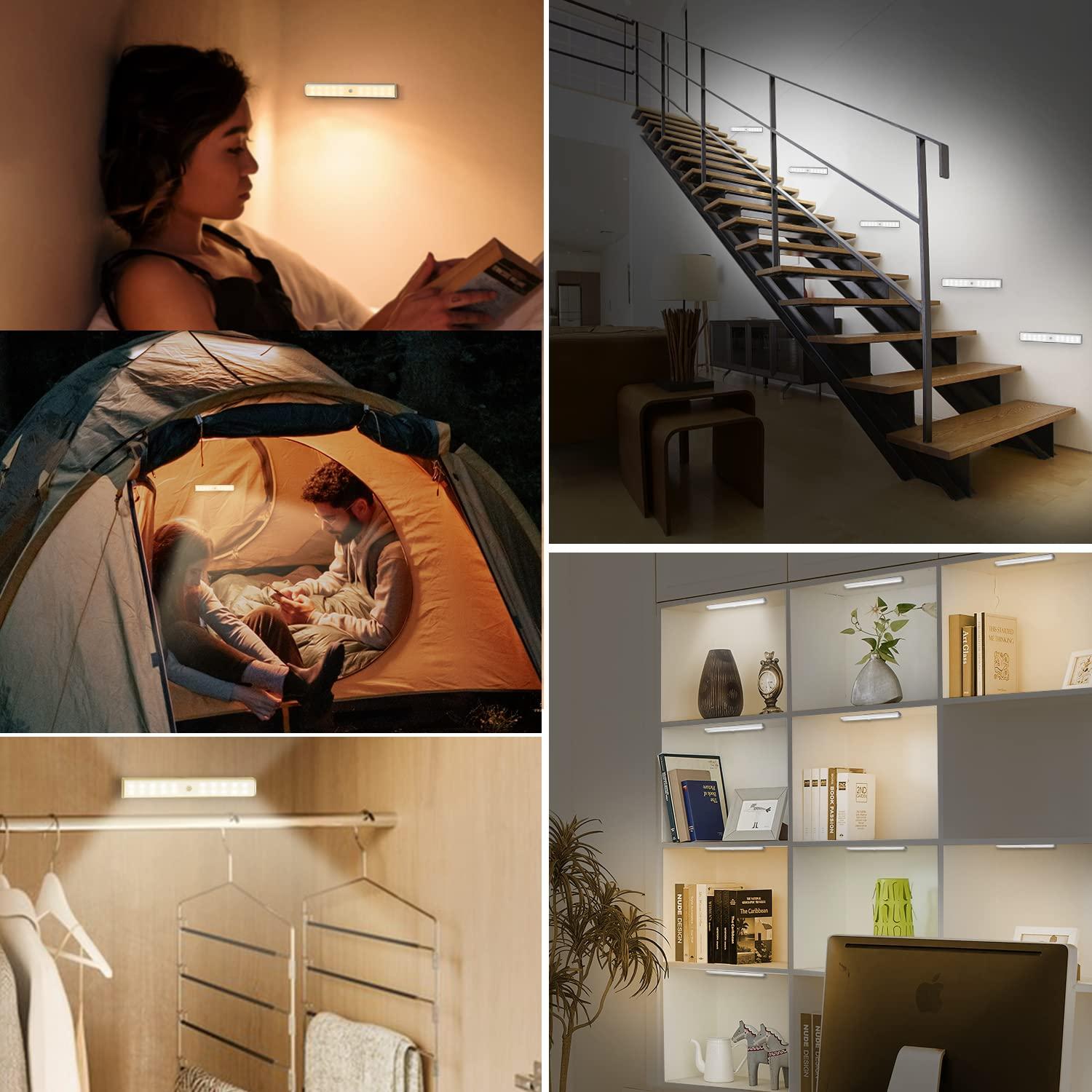 Remote Control RGB Lights Under Cabinet Lighting Rechargeable, 48-LED Wireless Kitchen Counter Lights Closet Light RGB Bar Perfect for Indoor Pantry Display Shelf Hallway 1 Pack, 15 Color Changing