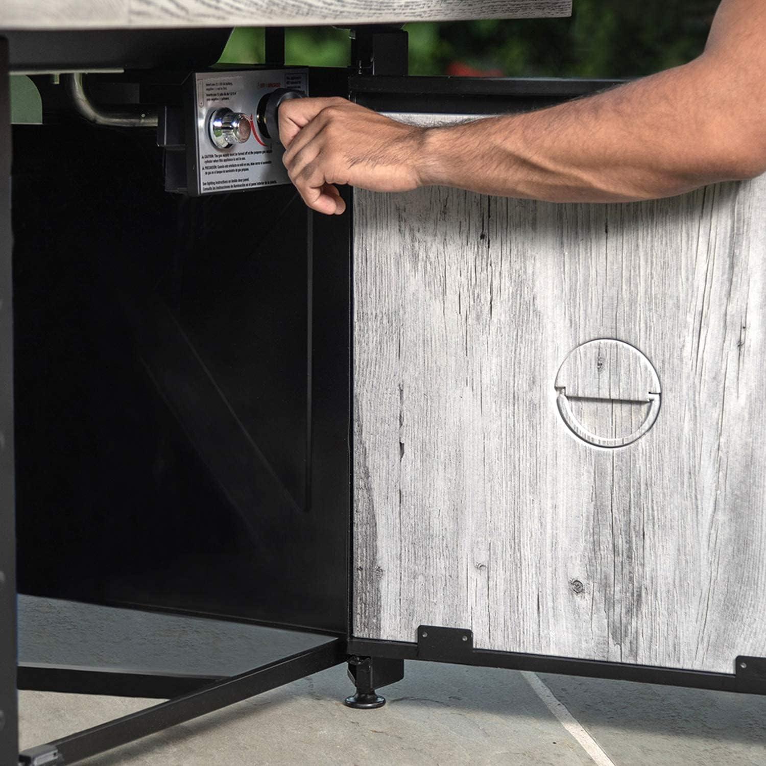 Endless Summer Mason by Endless Summer, 30" Square LP Gas Fire Table with Faux Wood Mantel