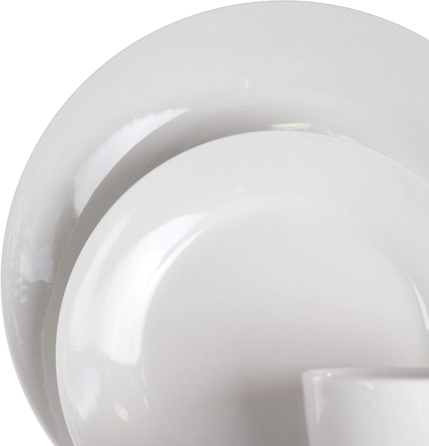 Elama Marshall 16 Piece Porcelain Dinnerware Set in White