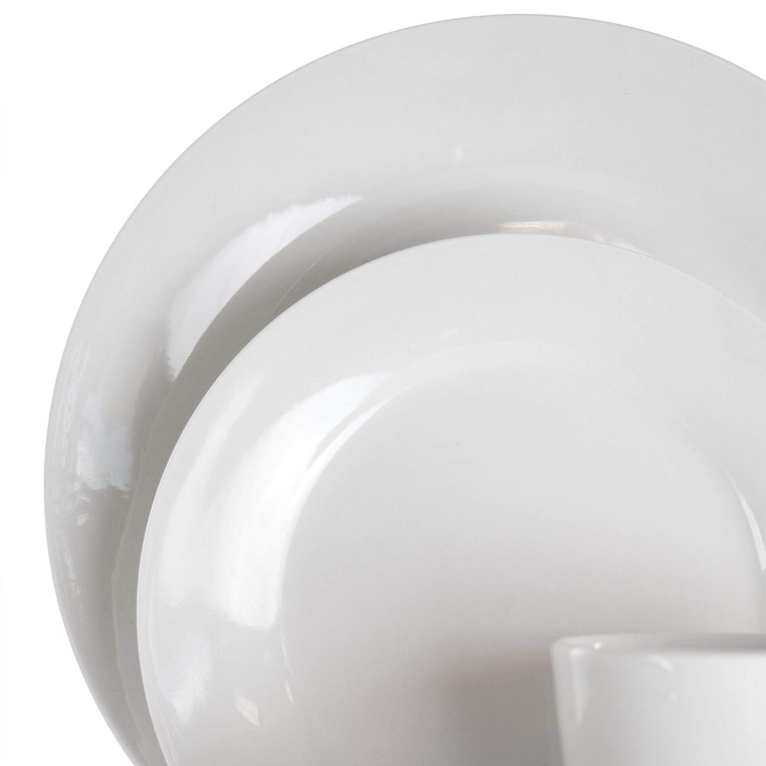 Elama Marshall 16 Piece Porcelain Dinnerware Set in White