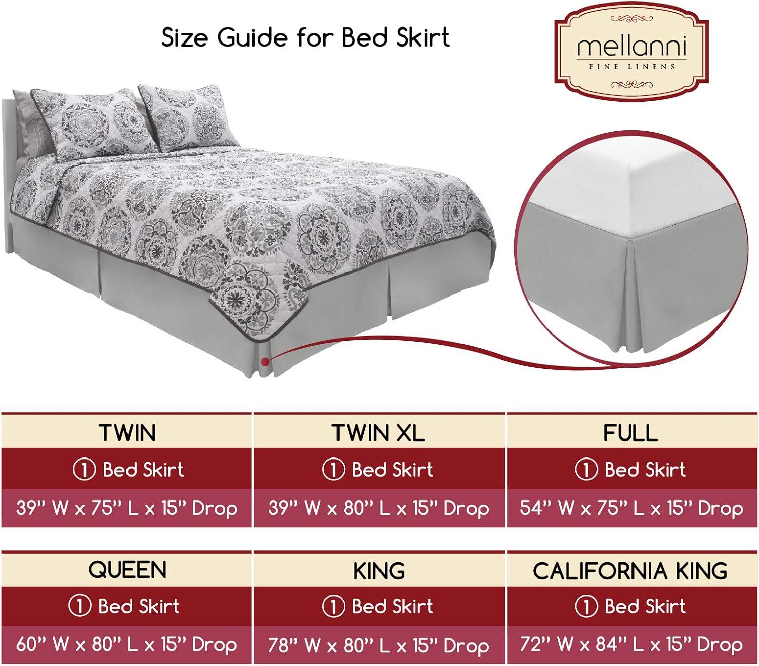 Nautica Solid Bedskirt 100% Cotton Fitted 15" Bed Skirt