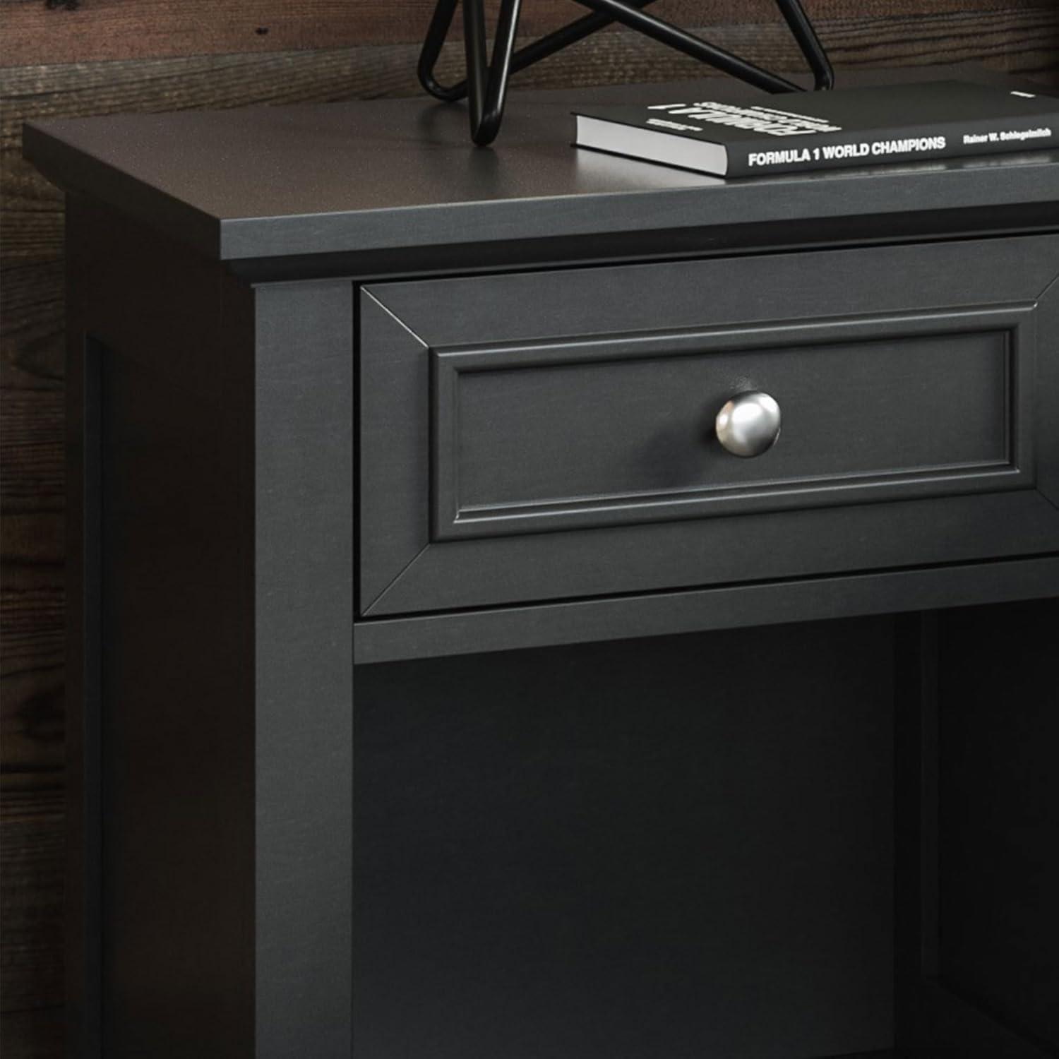 Stately Bedford Black Nightstand with 1 Drawer - Sleek Design