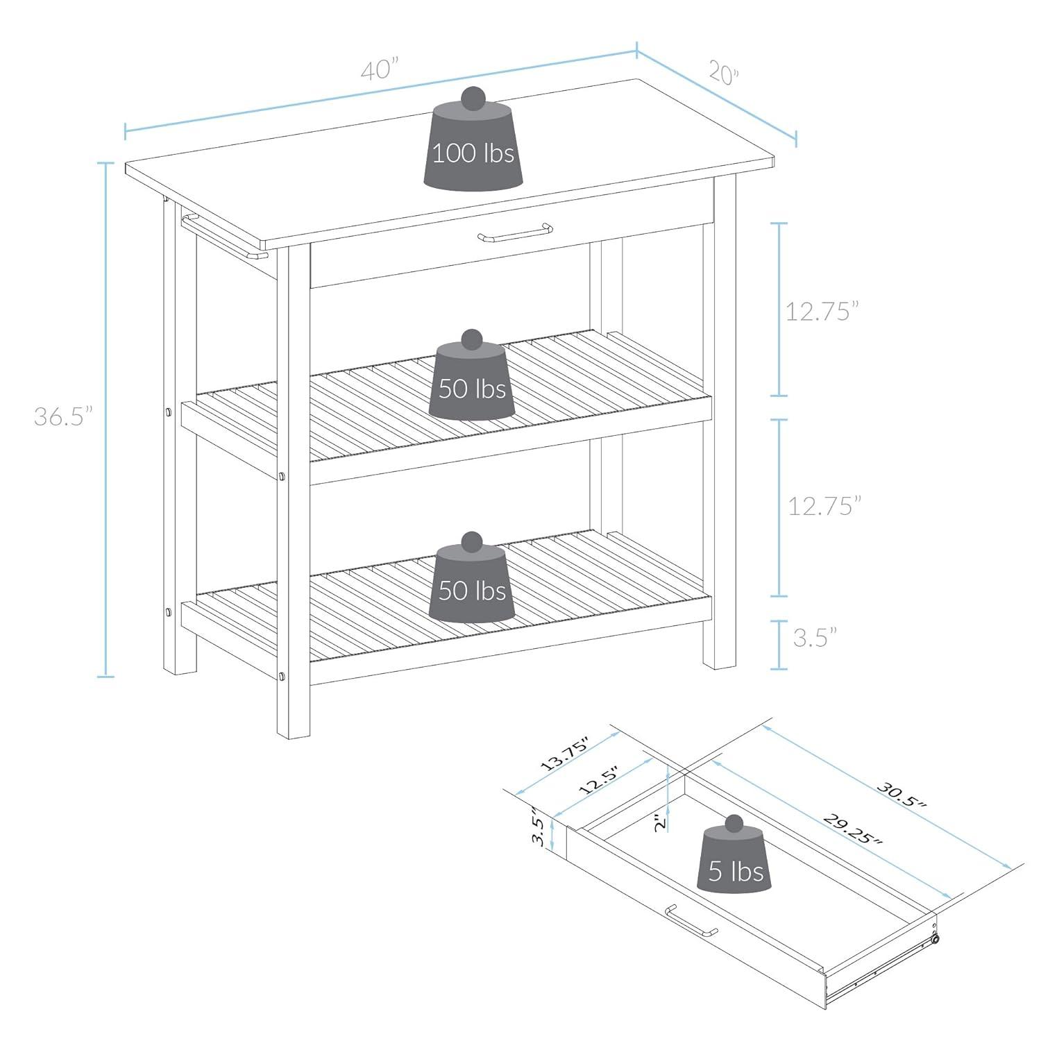 Kitchen Island with Solid American Cherry Top