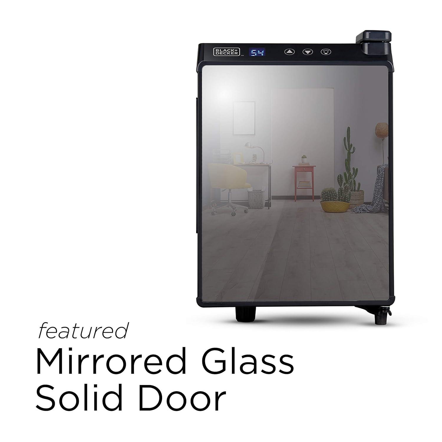 BLACK+DECKER BD6 Series BLACK+DECKER 6 Bottle Wine Cellar,  Mirror Door- Black