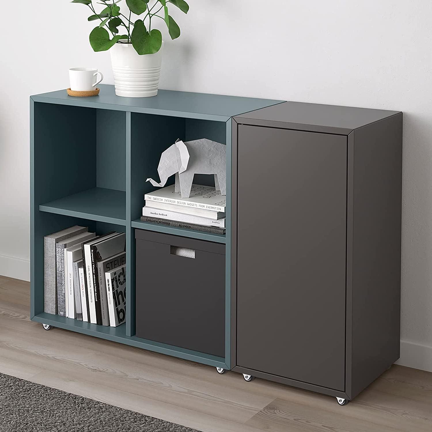 Mini Fixed Caster Wheels 1 inch Silent Ball Bearing Small Casters Wheels, Metal Top TPE Rubber Low Profile Caster Wheels for Furniture Rolling Cabinet Trundle Bed Drawer with Screws 4 Pack