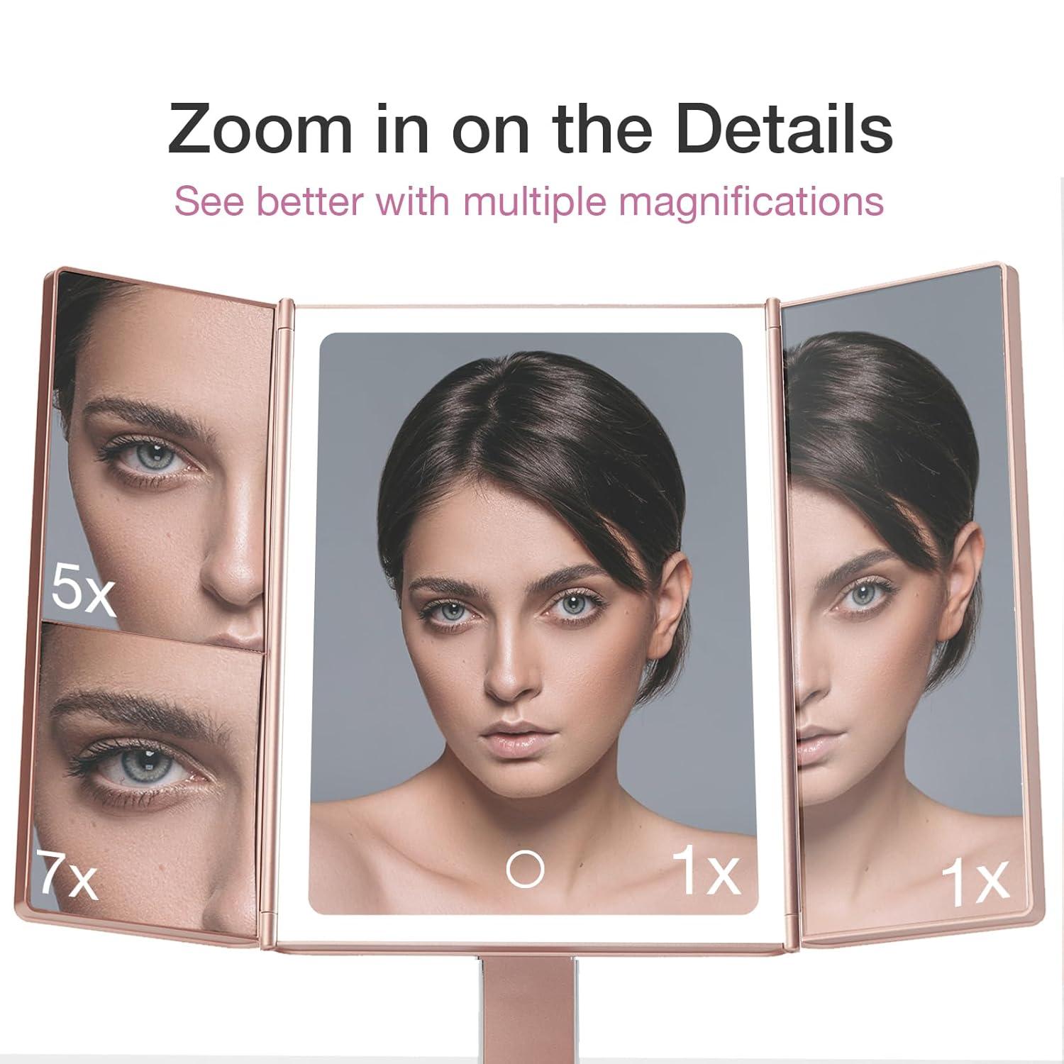Fancii Modern Lighted Magnifying Makeup Mirror