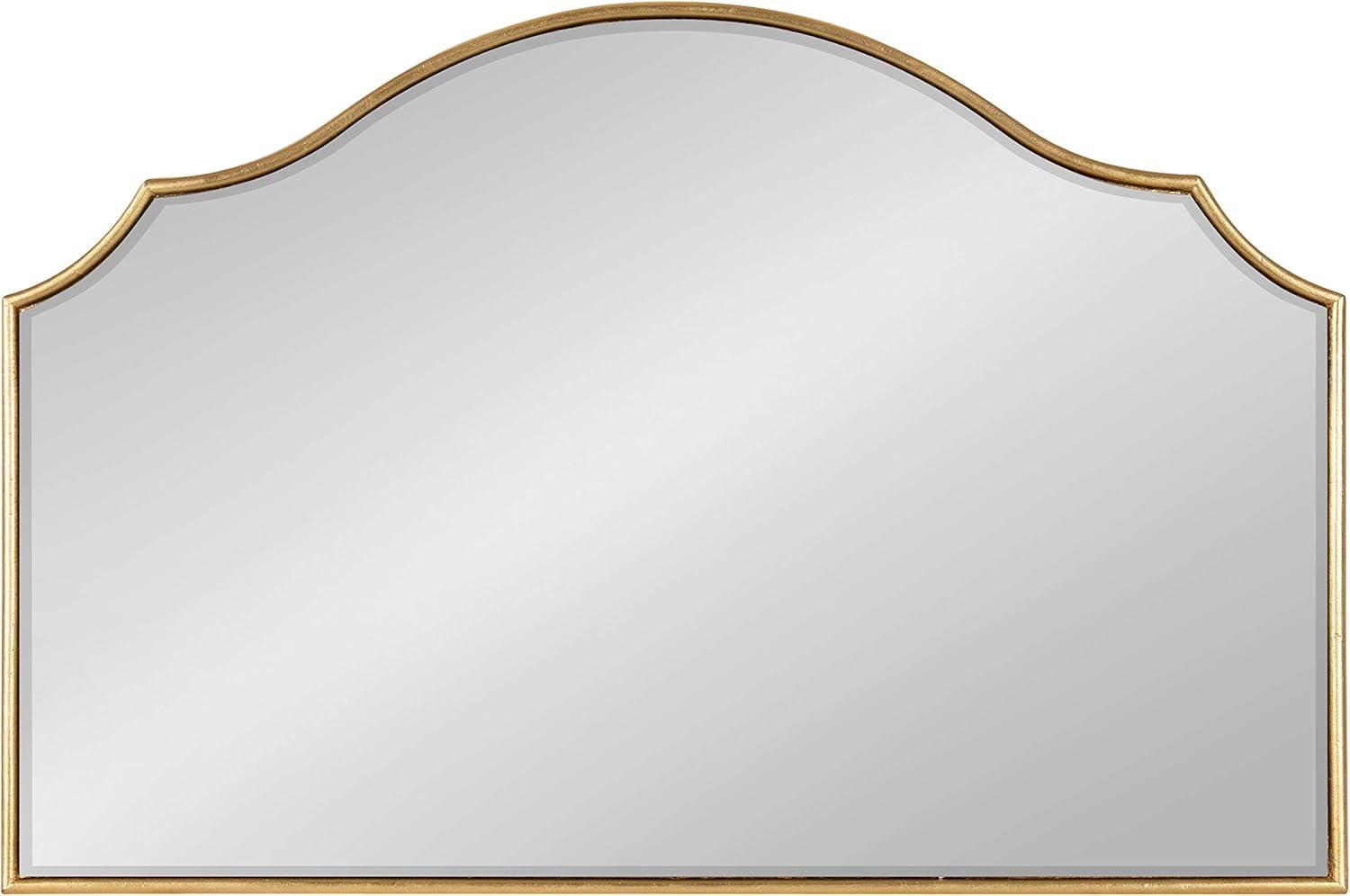 Kate and Laurel Leanna Glam Horizontal Wall Mirror, 20 x 30, Gold, Sophisticated Large Mirror for Wall