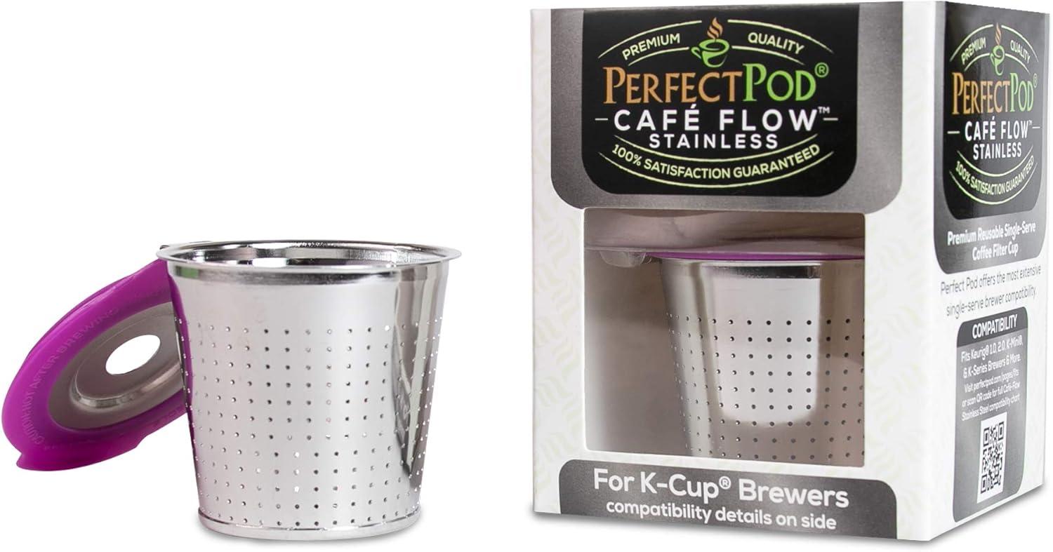 Cafe-Flow Stainless Steel Reusable Refillable Coffee Filter Cup by Perfect Pod