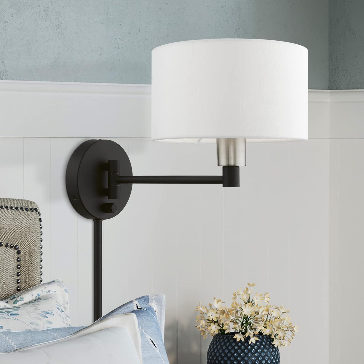 Livex Lighting 1 - Light Wall Light in  Black/Brushed Nickel
