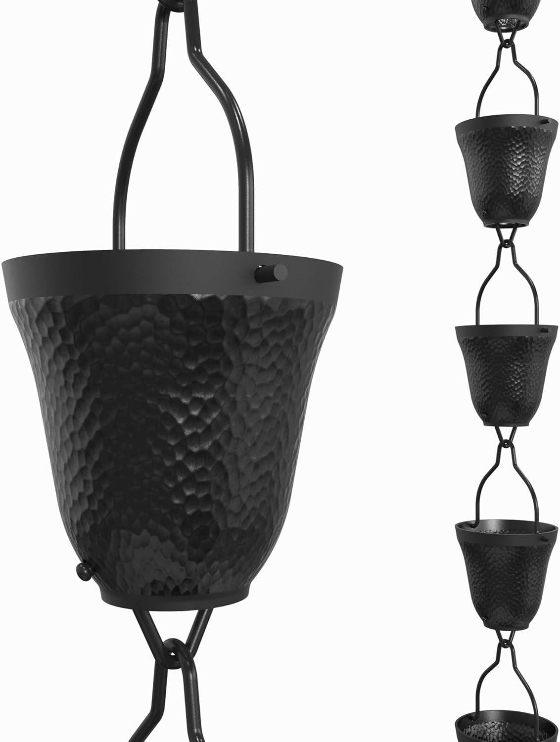 Contempo 8.5 FT Black Powder-Coated Aluminum Rain Chain