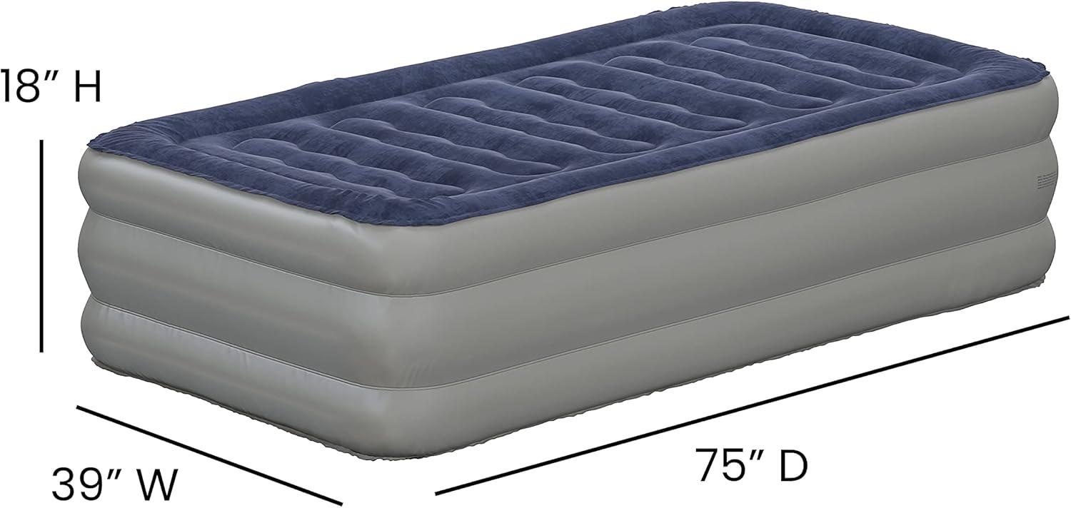 Flash Furniture 18 inch Air Mattress with ETL Certified Internal Electric Pump and Carrying Case - Twin