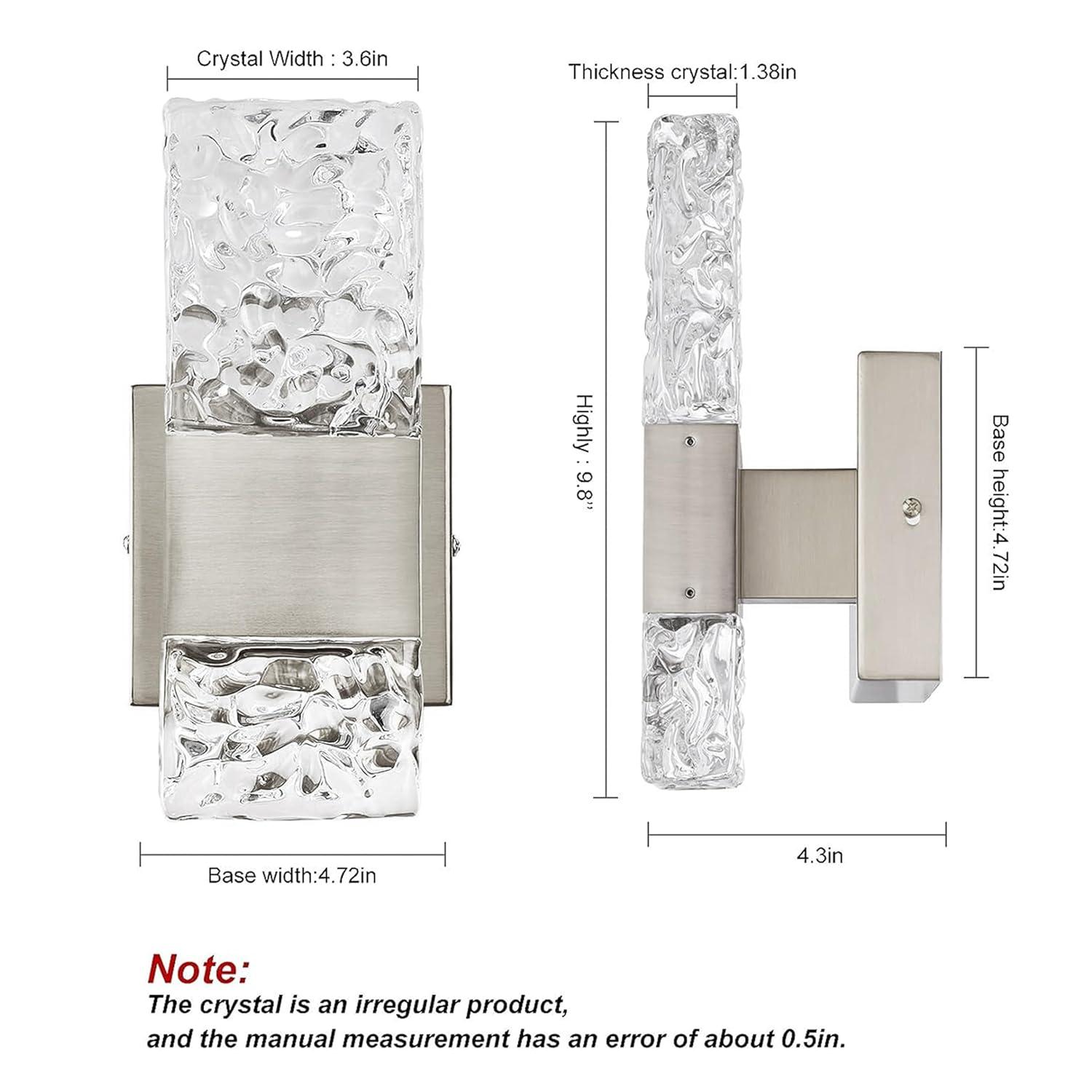 Modern Bathroom Vanity Light fixtures Over Mirror Brushed Nickel Crystal LED Bathroom Lighting fixtures 3 Lights 6000K