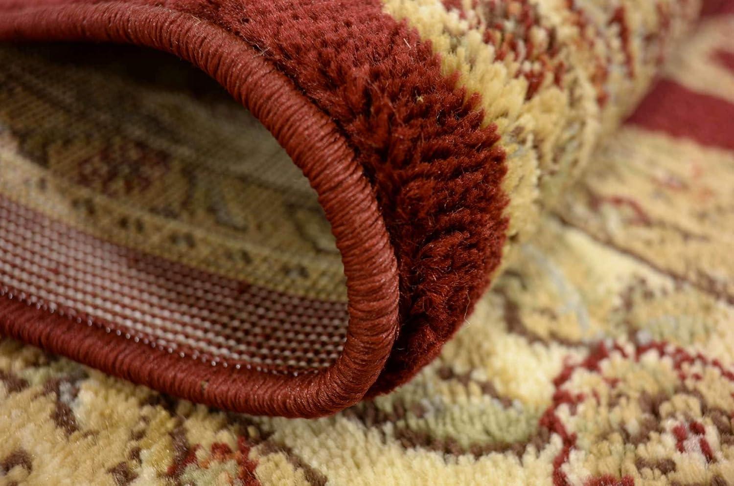 Unique Loom Voyage Collection Area Rug - Reddington (4' 1" Square Red/Cream)