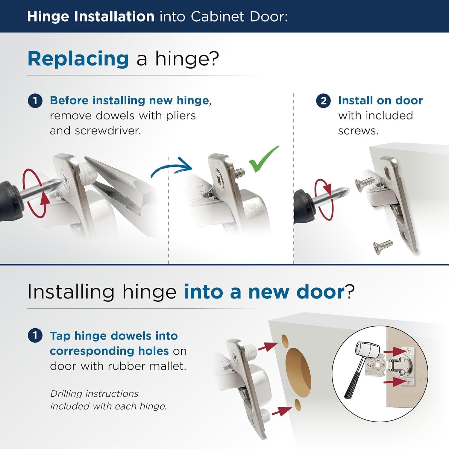Full Overlay Frameless Soft Close Euro Concealed Cabinet Hinge - 1 Pair
