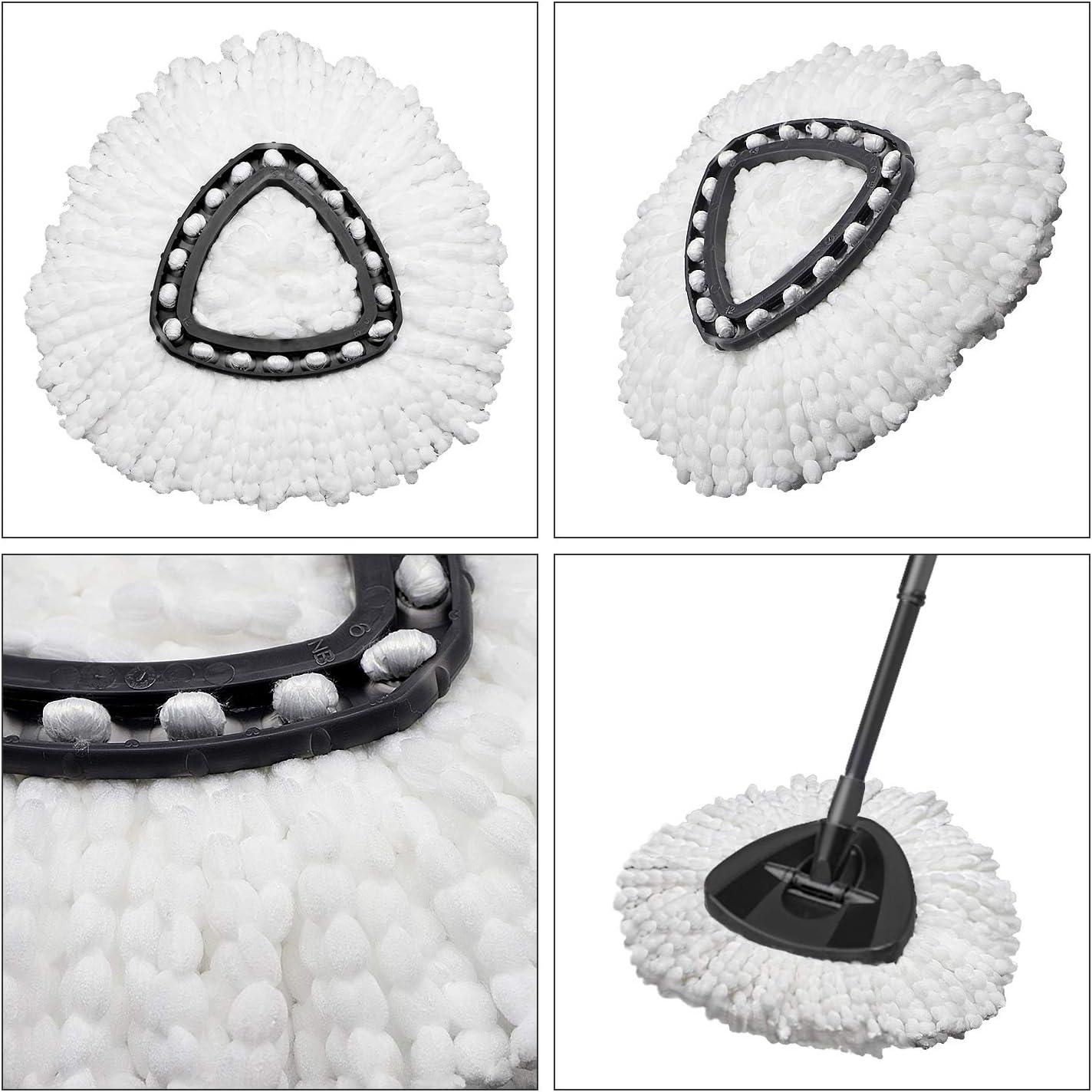 3 Pack Triangle Spin Mop Heads Replacements, Machine Washable Microfiber Spin Mop Refills for Floor Cleaning, Easy to Replace