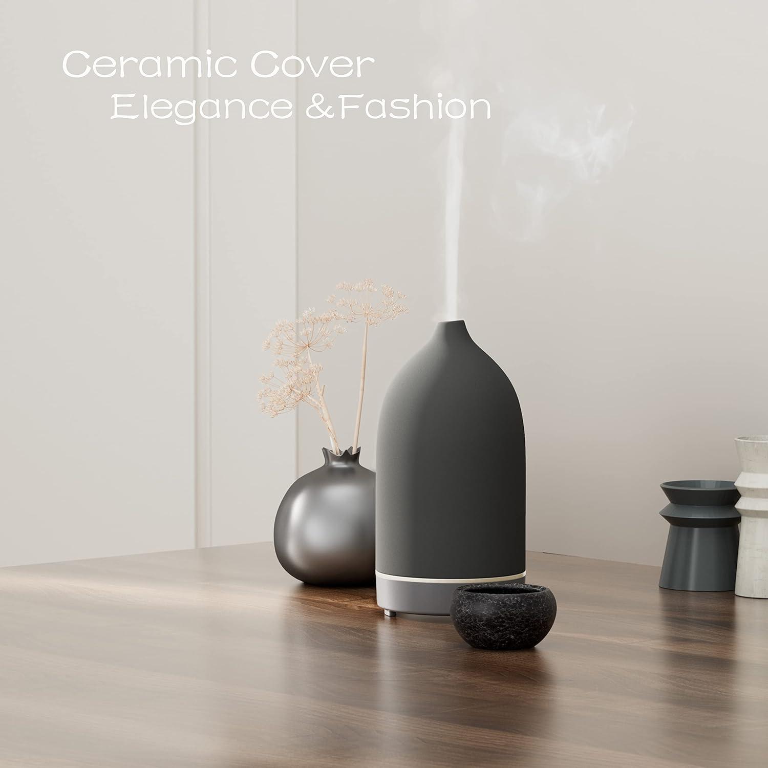 Gray Ceramic Electric Aromatherapy Diffuser with Timer