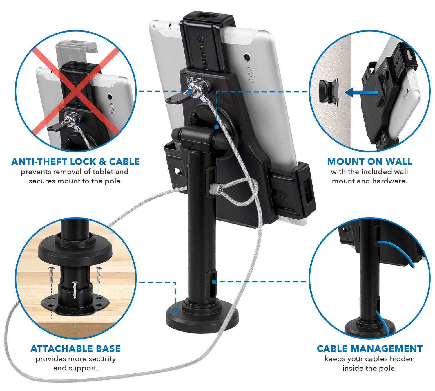 Mount-it Mount-It Secure Universal Locking Tablet Stand fits iPad 7 & Mini, Galaxy Tab, & 7.9"- 10.5" Tablets