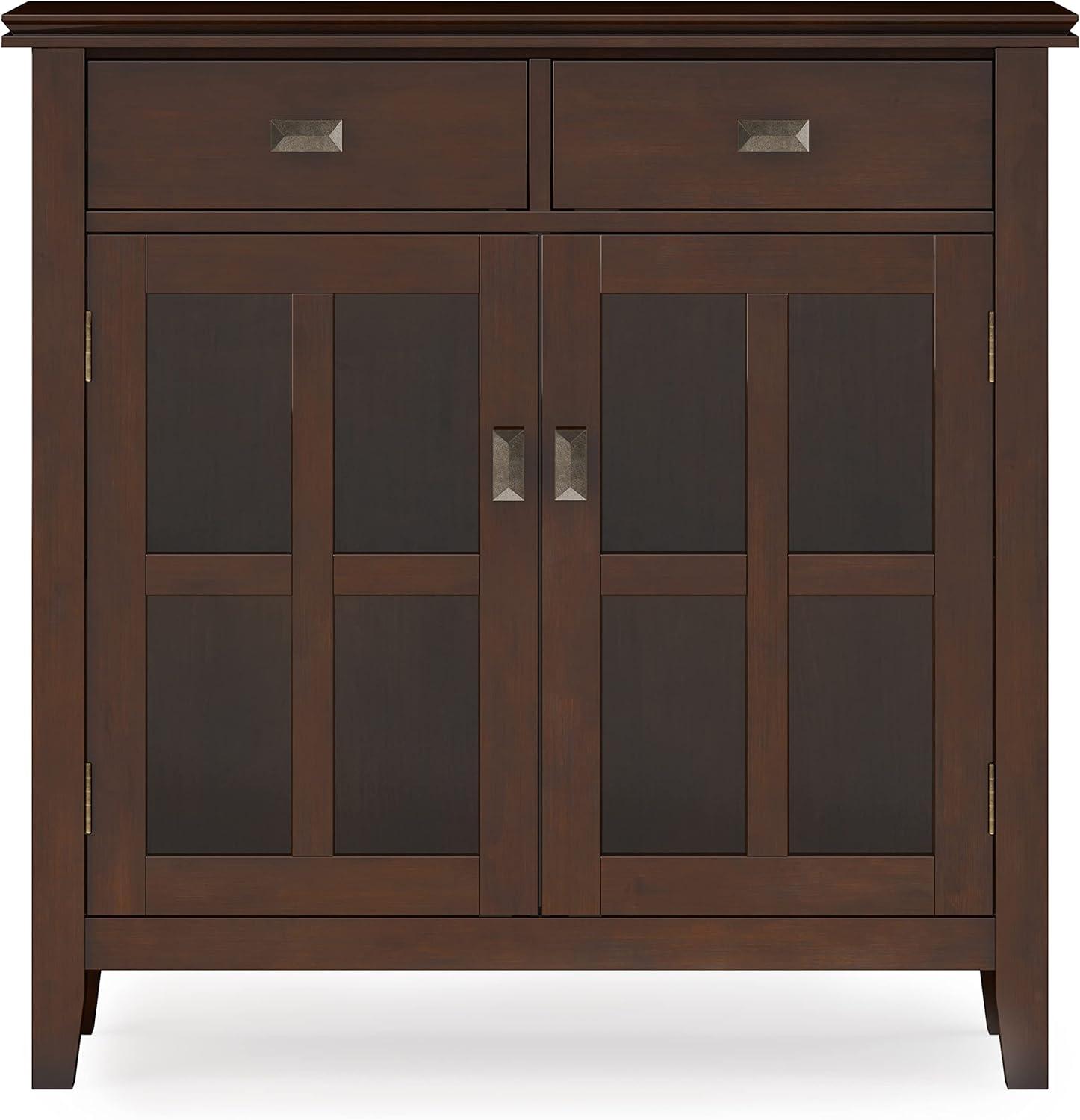 Simpli Home Artisan Solid Wood Entryway Storage Cabinet In Russet Brown