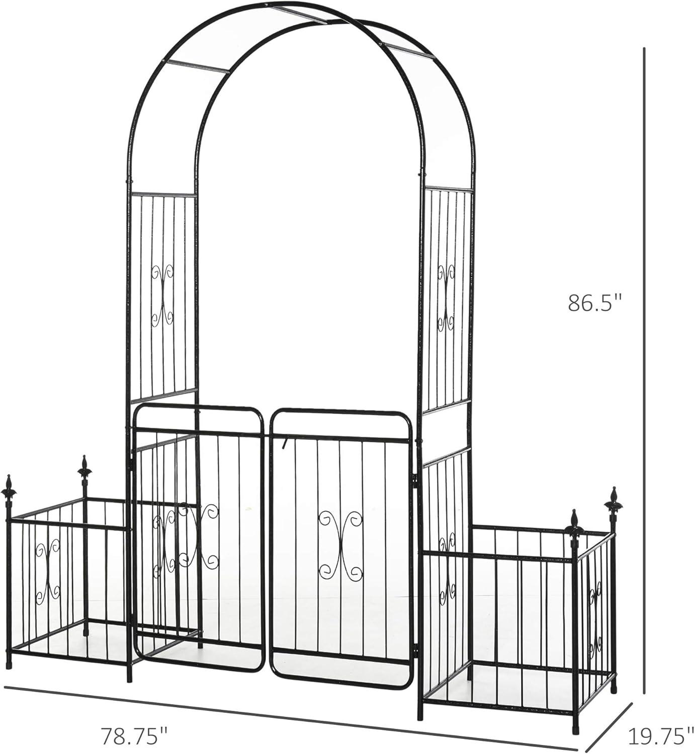 78.75'' W x 19.75'' D Steel Arbor with Gate in Black