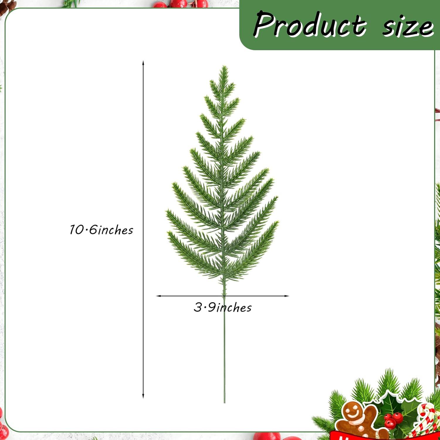 50 Pcs Artificial Pine Branches Christmas Pine Needles Green Plants Fake Greenery Pine Picks Christmas Decorations for DIY Garland Wreath Xmas Embellishing and Home Garden Decoration