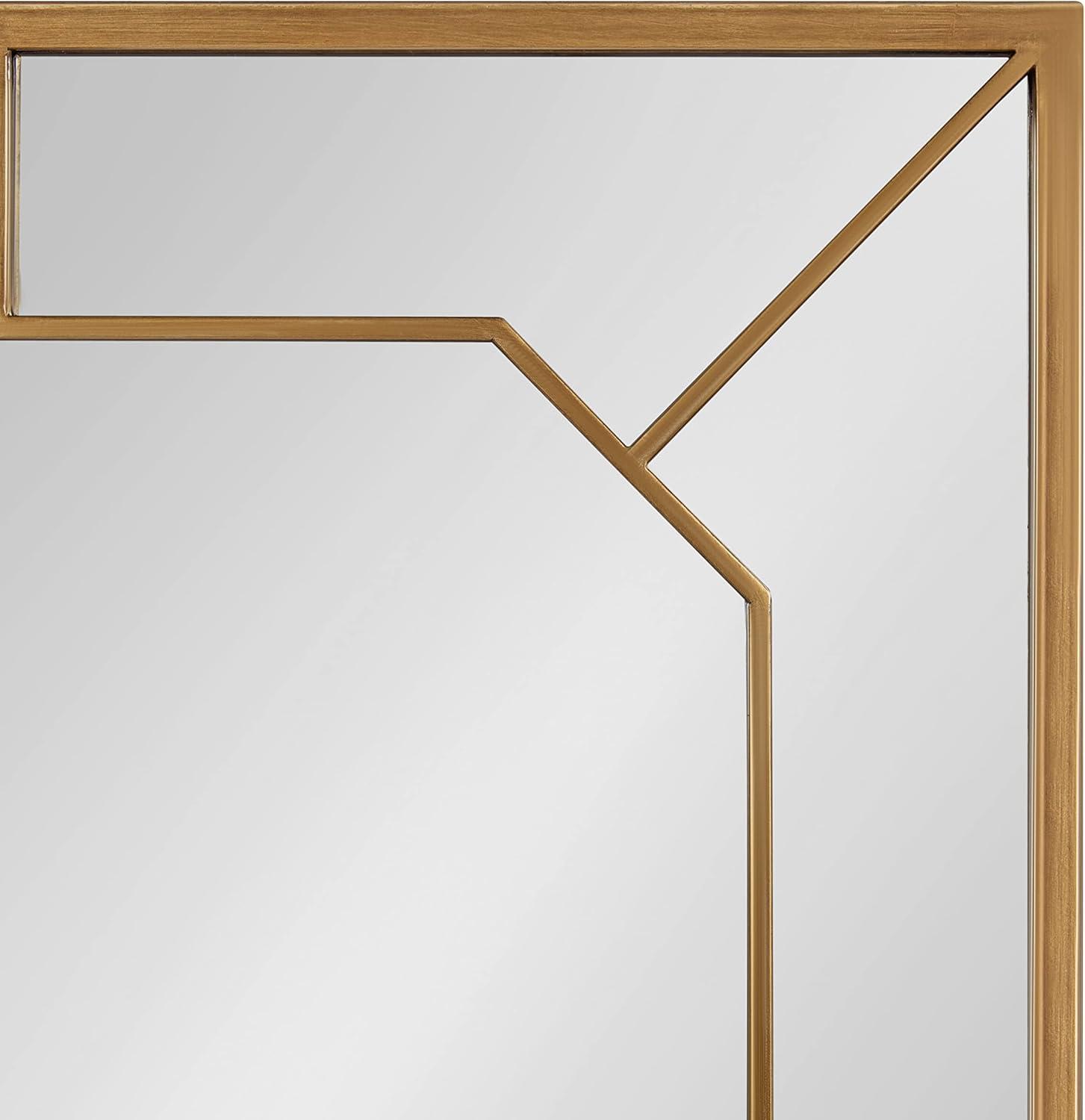 Ardithe Gold Geometric 24x30 Rectangular Vanity Mirror