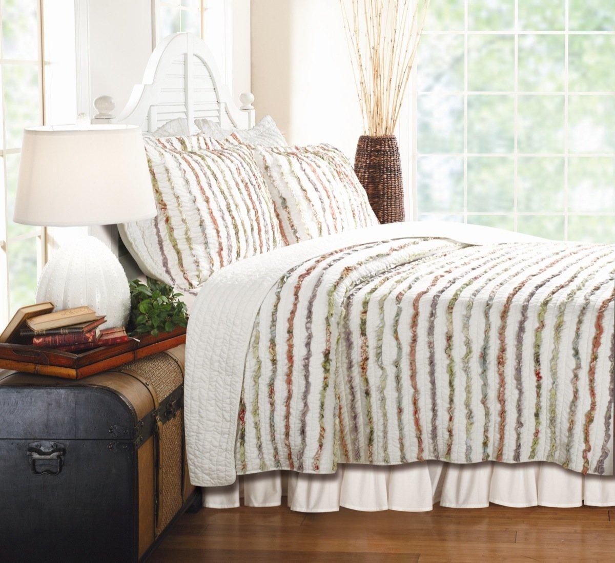 Greenland Home Fashions Bella Ruffle Cotton Modern Farmhouse Quilt Set & Reviews | Wayfair