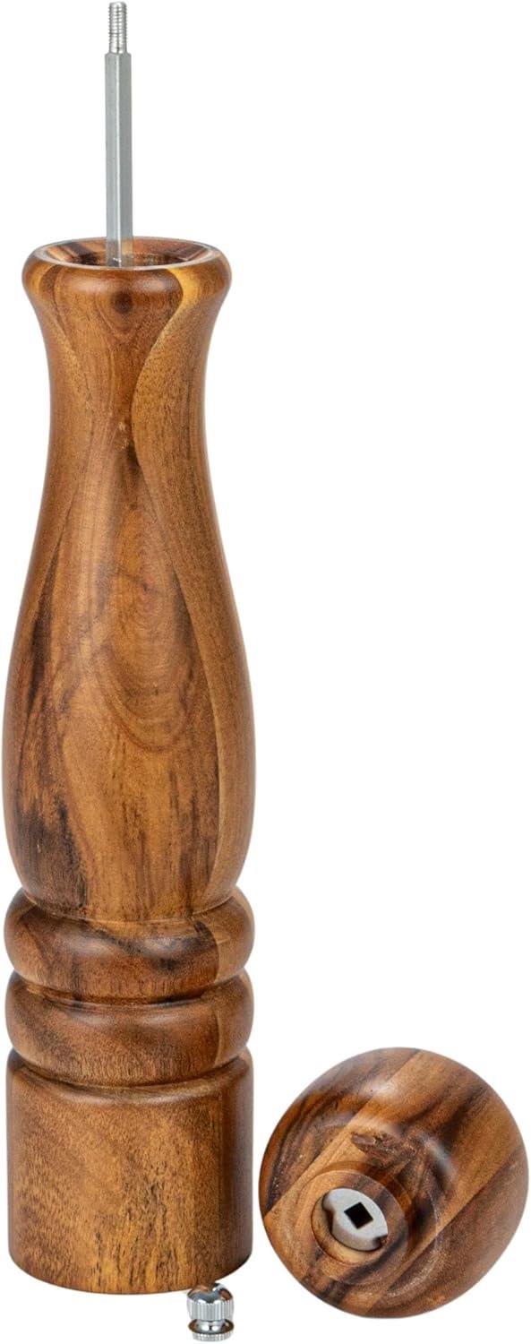 Natural Acacia Wood Salt and Pepper Mill with Metal Grinder