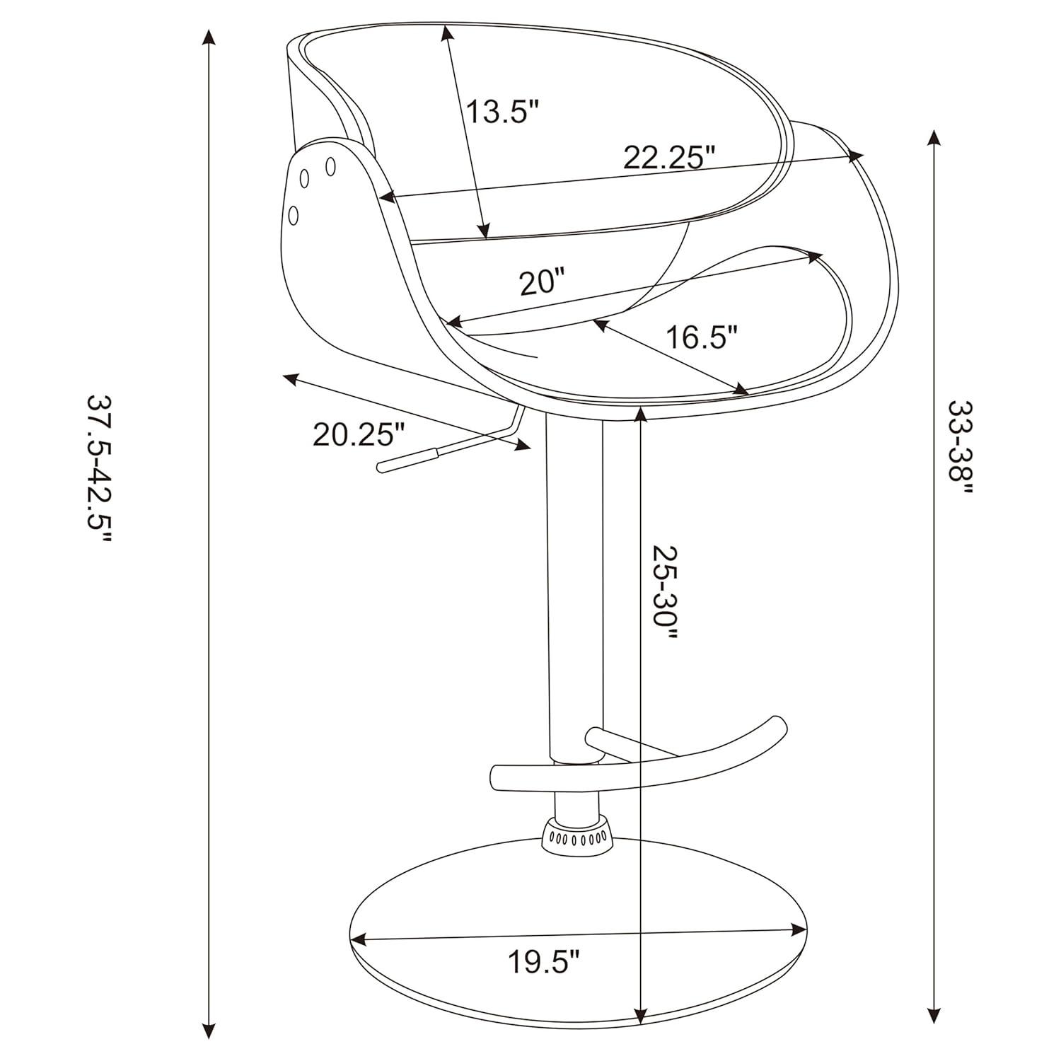 Dana Adjustable Bar Stool Ecru and Chrome