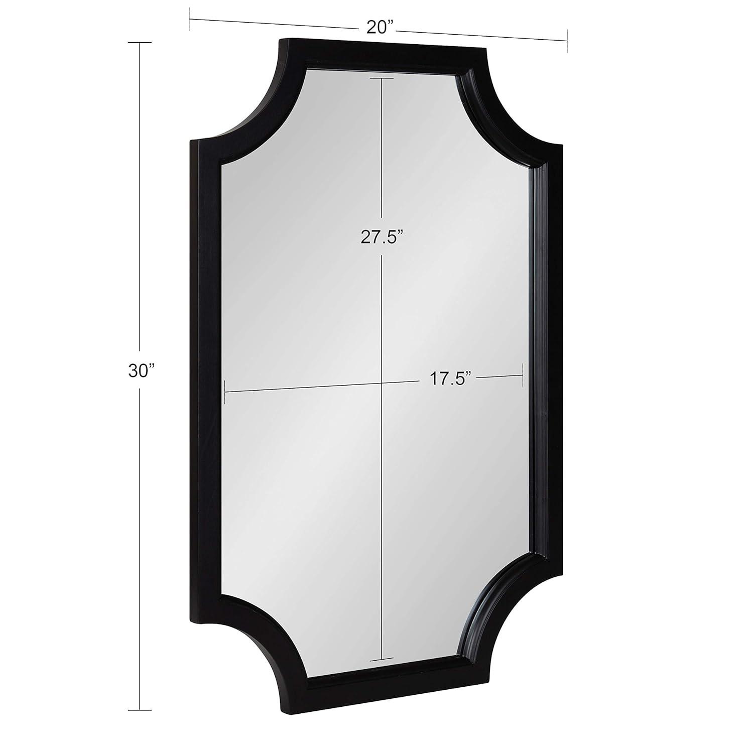 20" x 30" Hogan Scallop Wall Mirror Black - Kate & Laurel All Things Decor: MDF Frame, Easy Wall Mount