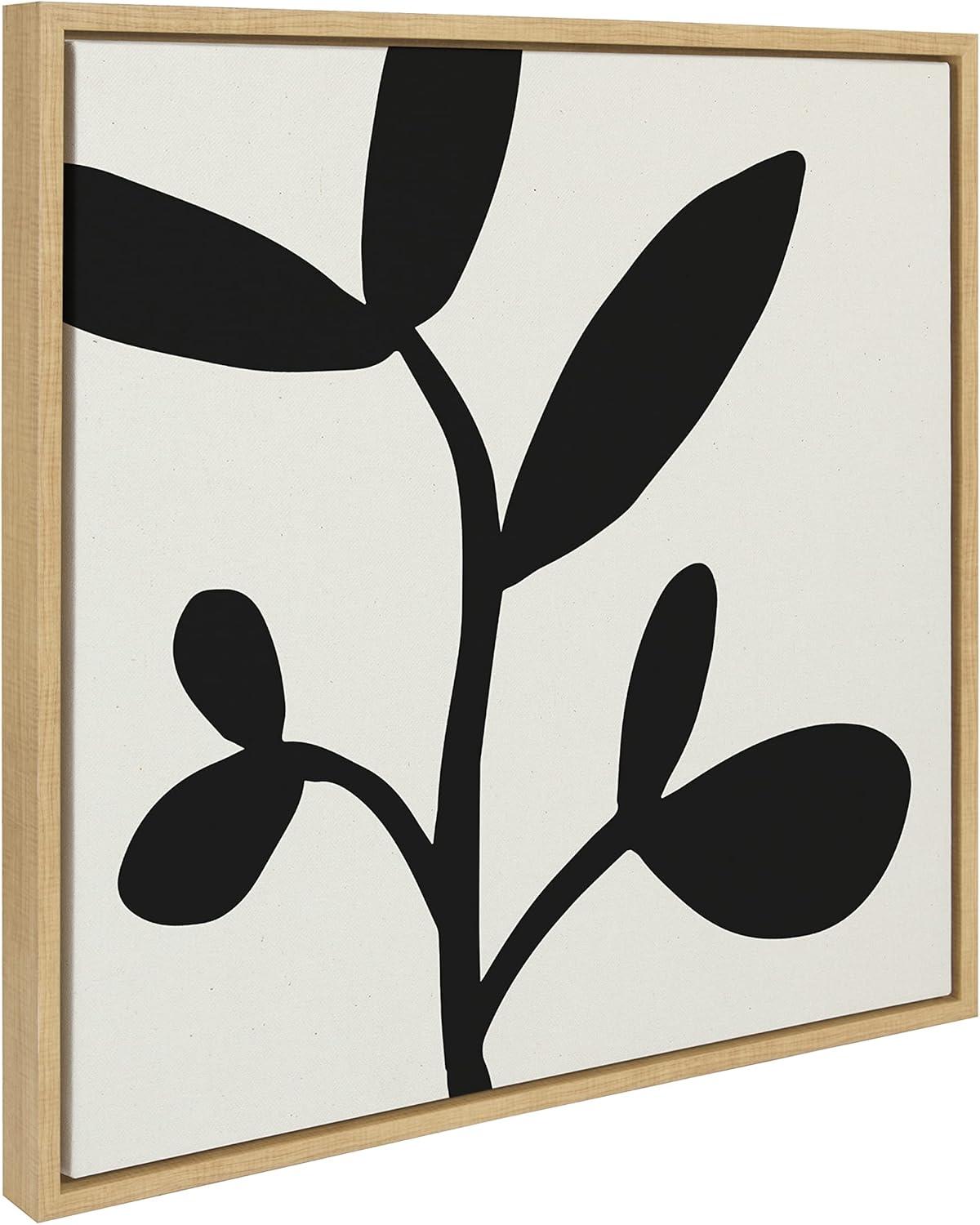 Sylvie Modern Botanical Neutral Abstract II Framed Wall Canvas Natural - Kate & Laurel All Things Decor