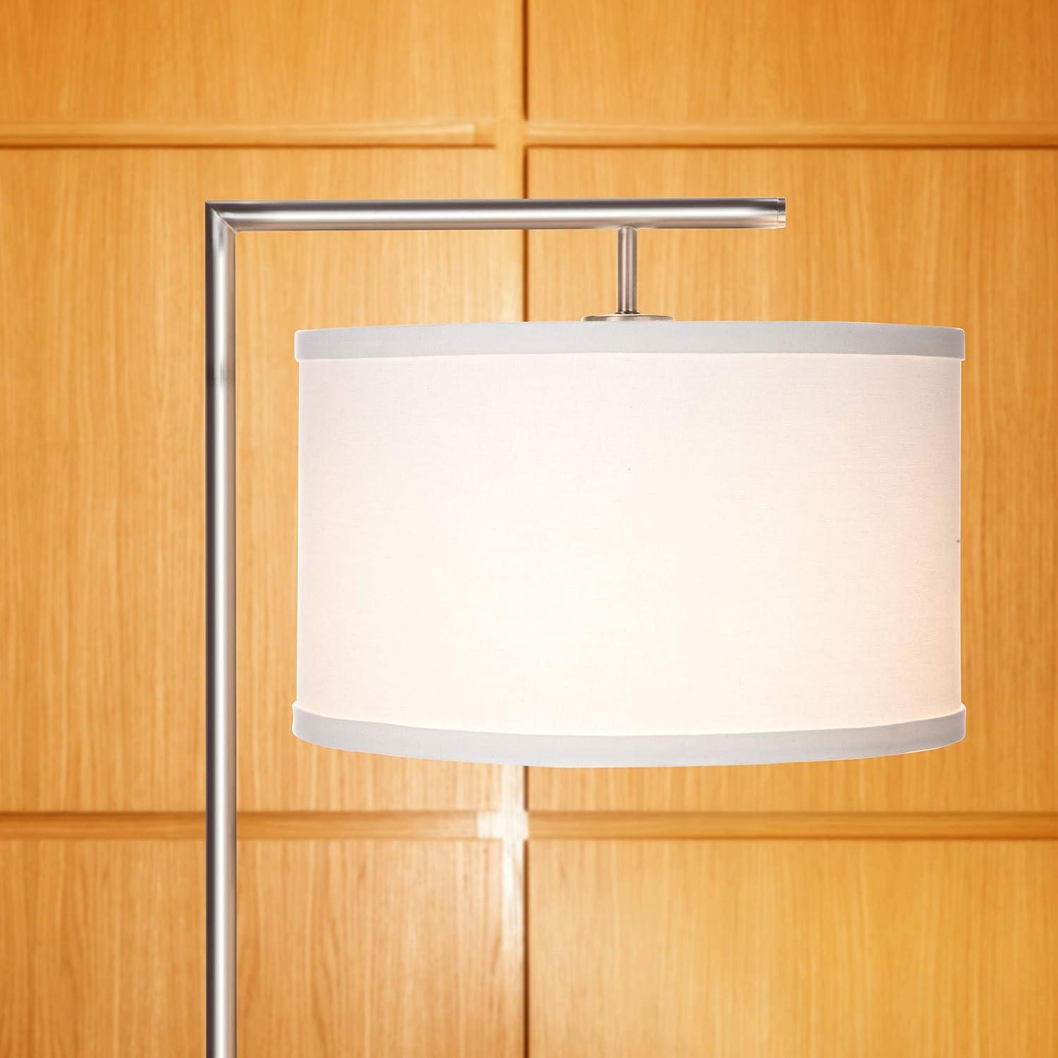 Montage Modern 60 in. Mid-Century Modern LED Floor Lamp with Fabric Drum Shade