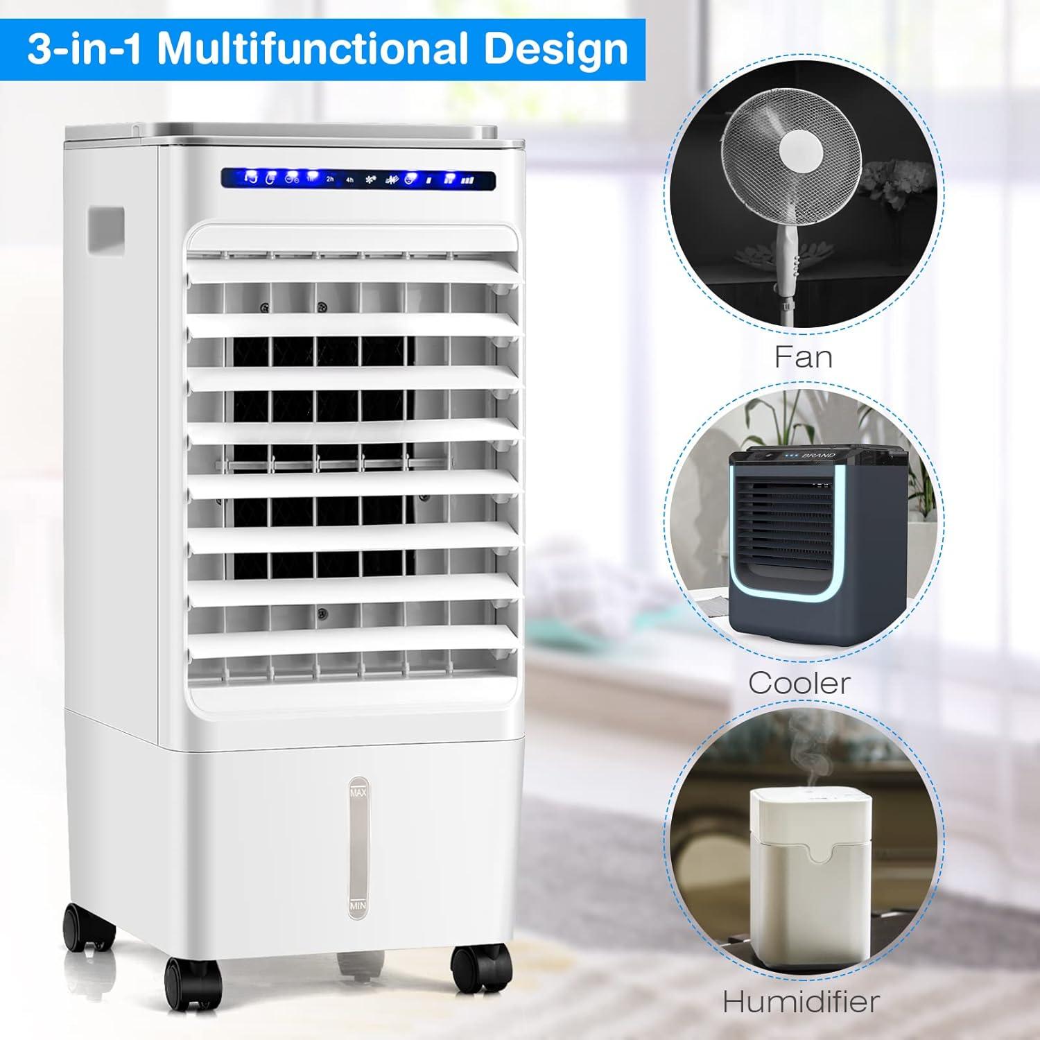 Costway 3-in-1 Evaporative Air Cooler Portable Air Cooling Fan w/ Fan & Humidifier
