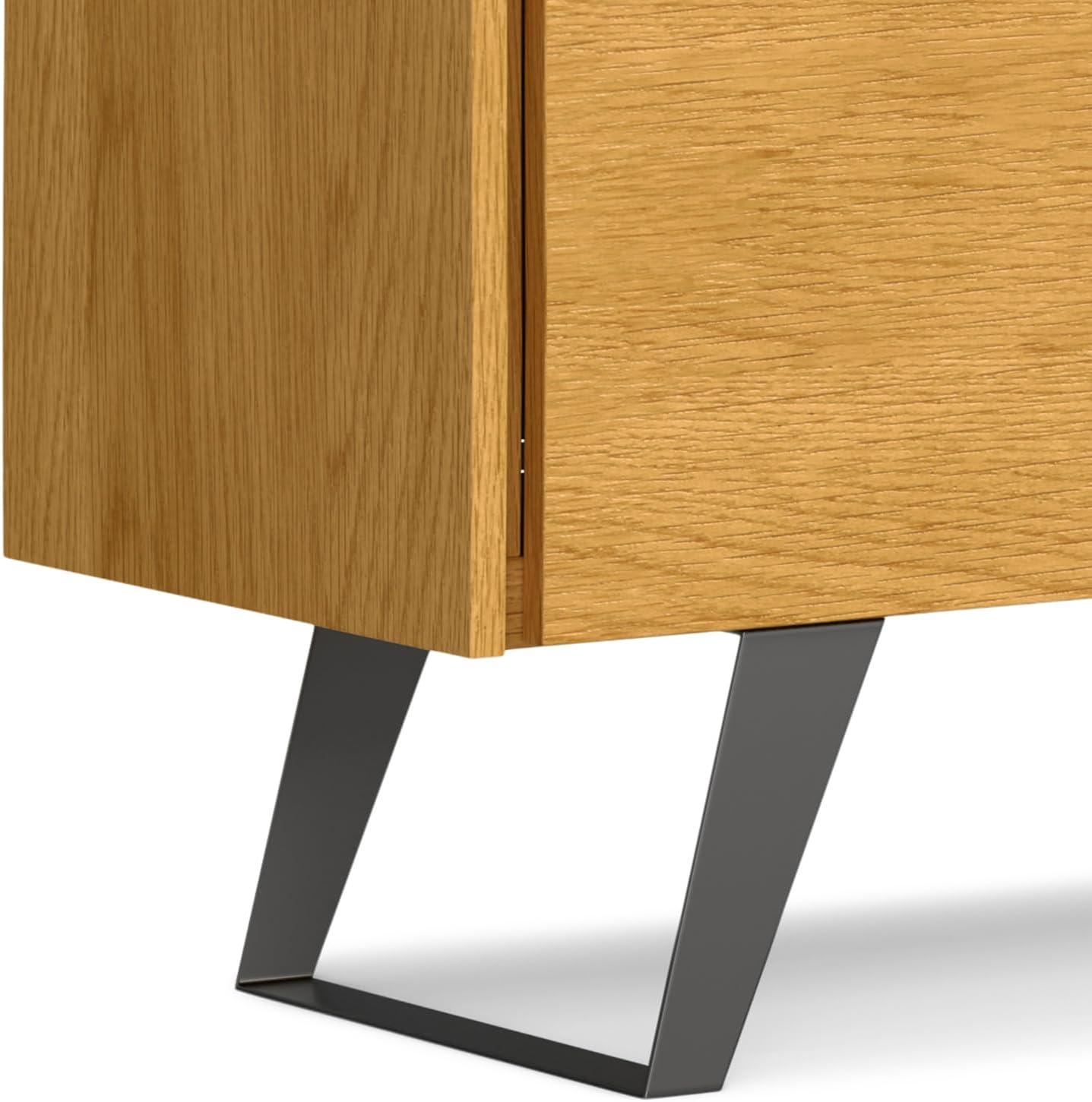 Simpli Home Lowry 60"W Solid Wood Modern Industrial 2-Door Sideboard Buffet with 3 Center Drawers