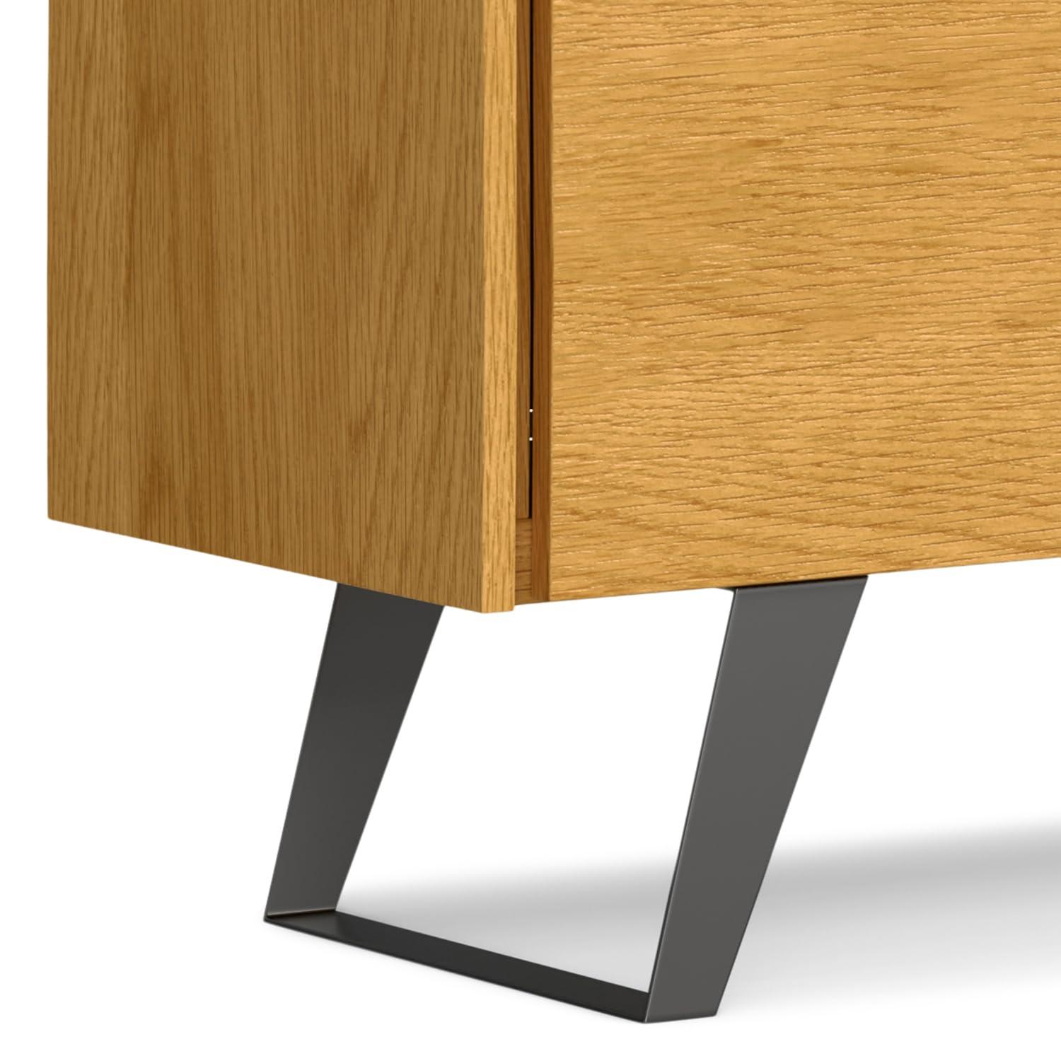 Simpli Home Lowry 60"W Solid Wood Modern Industrial 2-Door Sideboard Buffet with 3 Center Drawers
