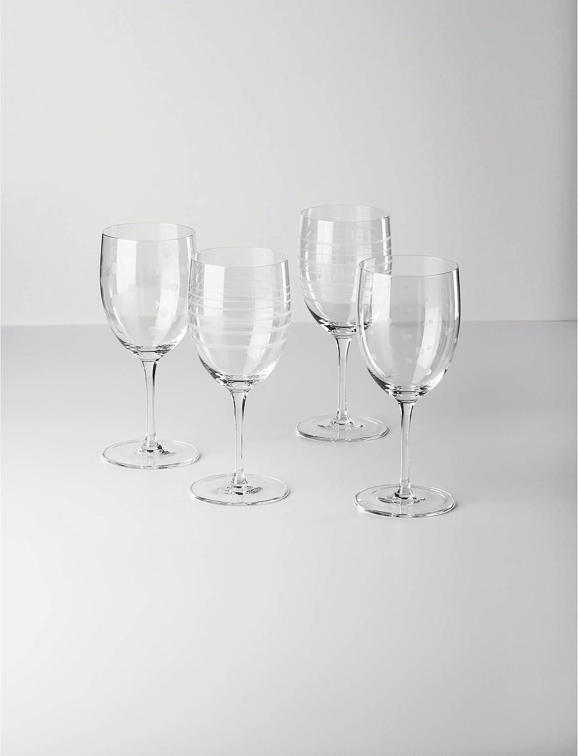 Oneida 4pc 14oz Mingle Etched Wine Glass Set