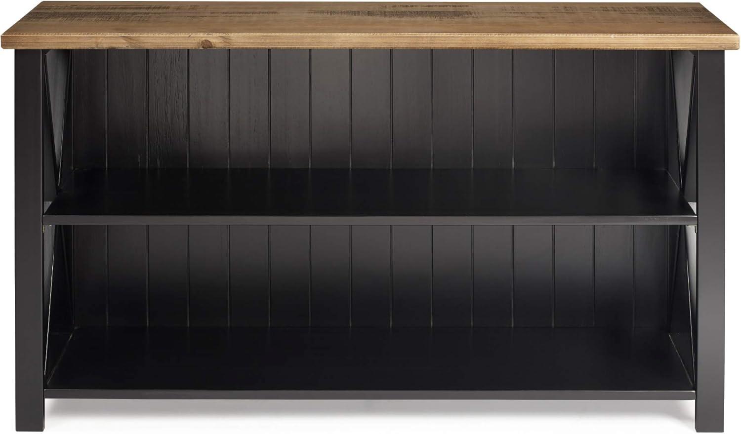 Walker Edison 52" Black and Barnwood Solid Wood Farmhouse Sideboard