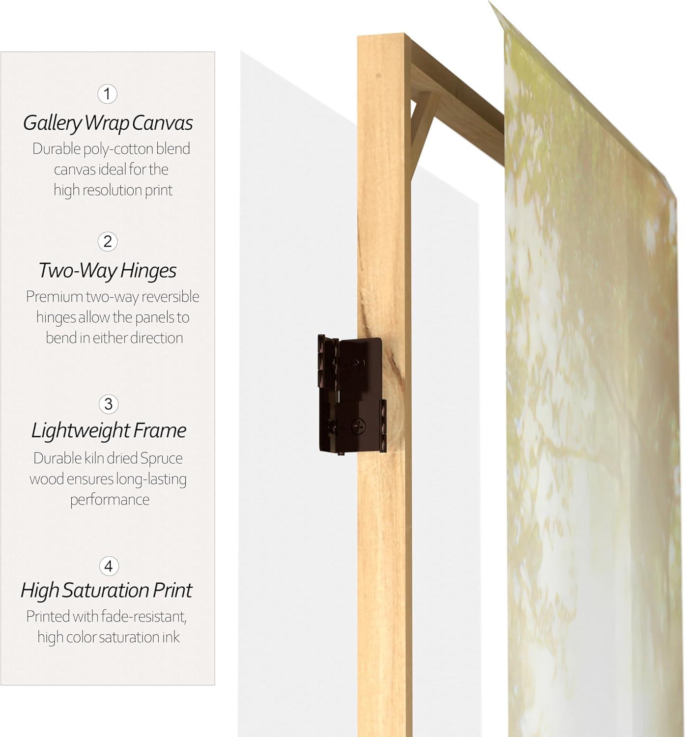 Millwood Pines 6 Ft. Tall Double Sided Stairway To Heaven Canvas Room Divider 3 Panel Freestanding Folding Privacy Screen Partition And Separator For Modern And Contemporary Bedroom Home Office Studio
