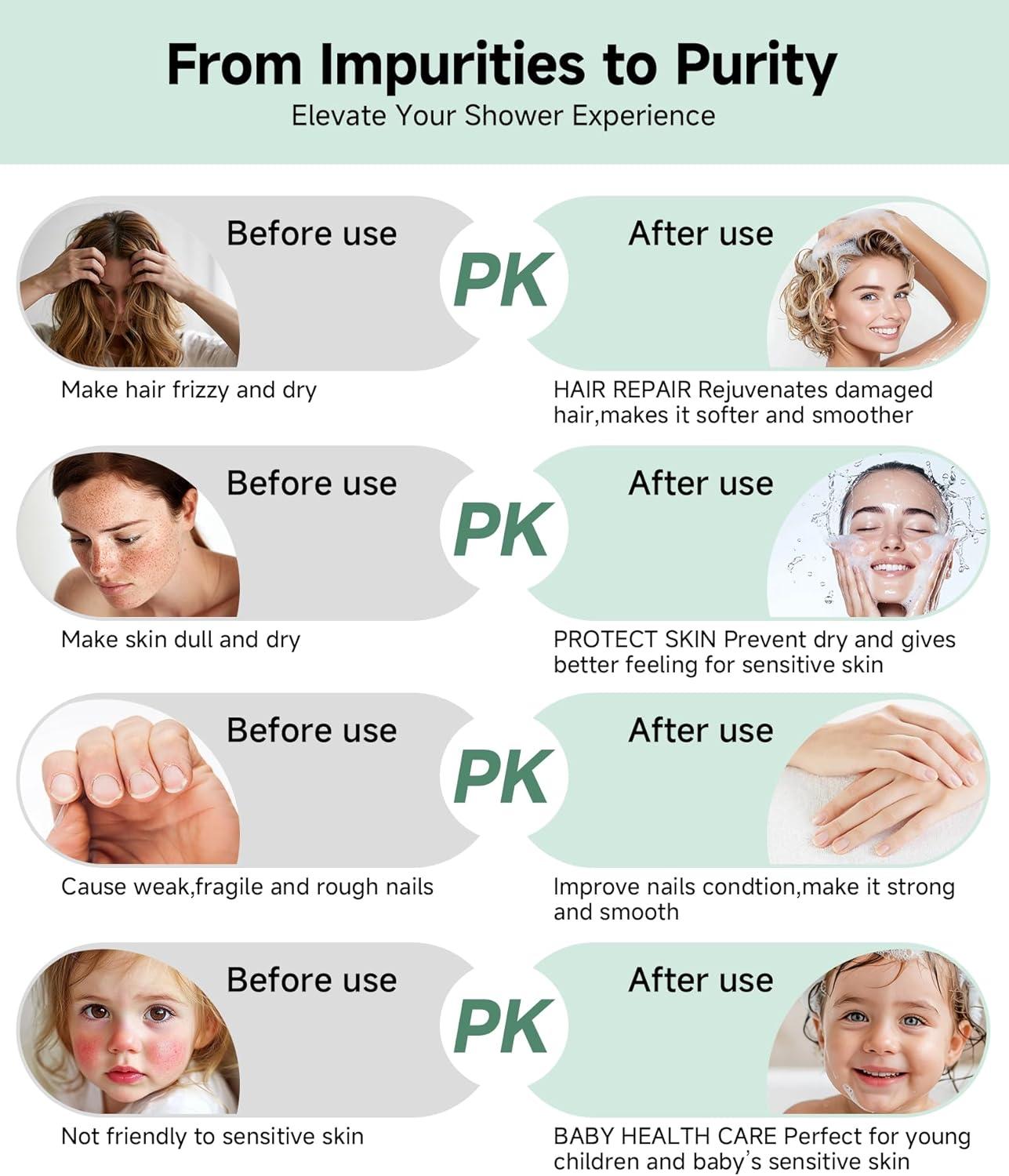 Chrome Handheld Shower Head with Adjustable Height and Filter