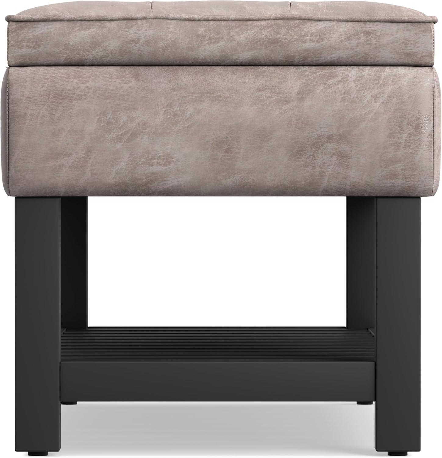 Simpli Home Cosmopolitan 44"W Transitional Tufted Storage Ottoman Bench with Lift Top
