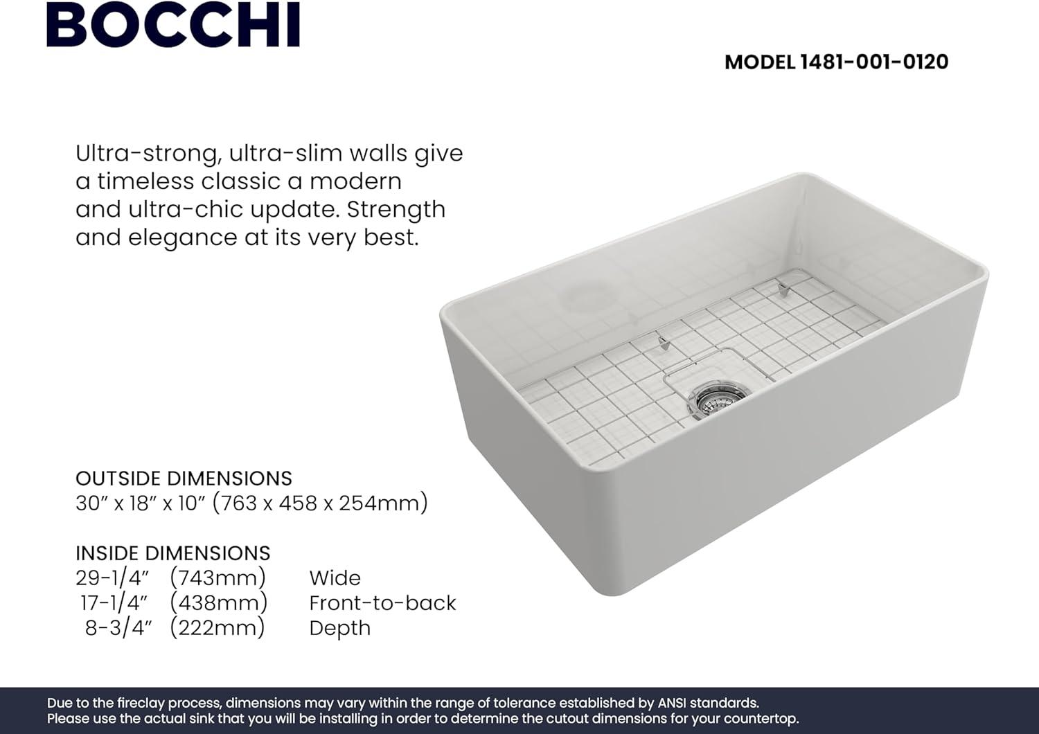 Aderci 30'' L Farmhouse Apron-Front Fireclay Kitchen Sink