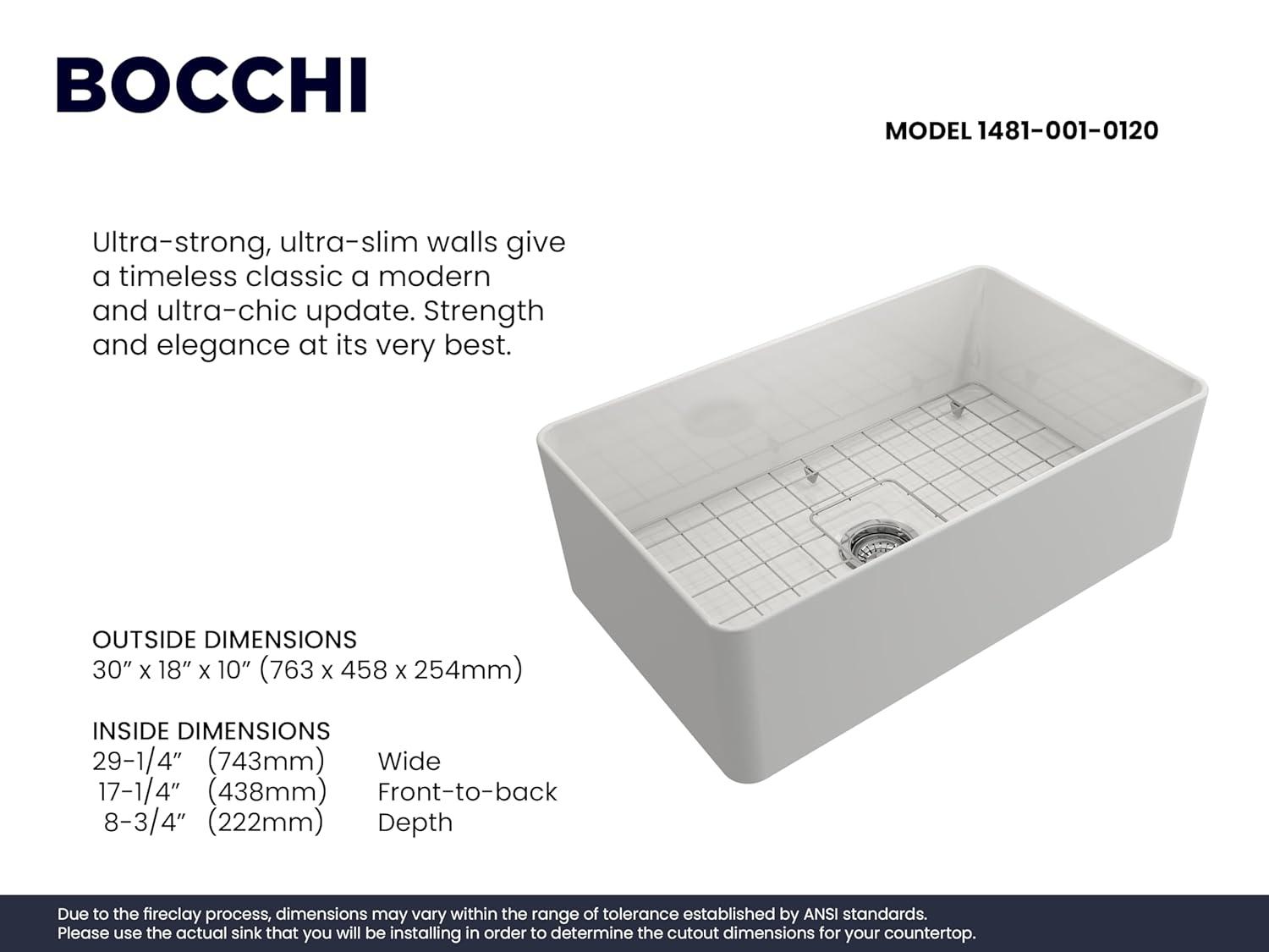 Aderci 30'' L Farmhouse Apron-Front Fireclay Kitchen Sink