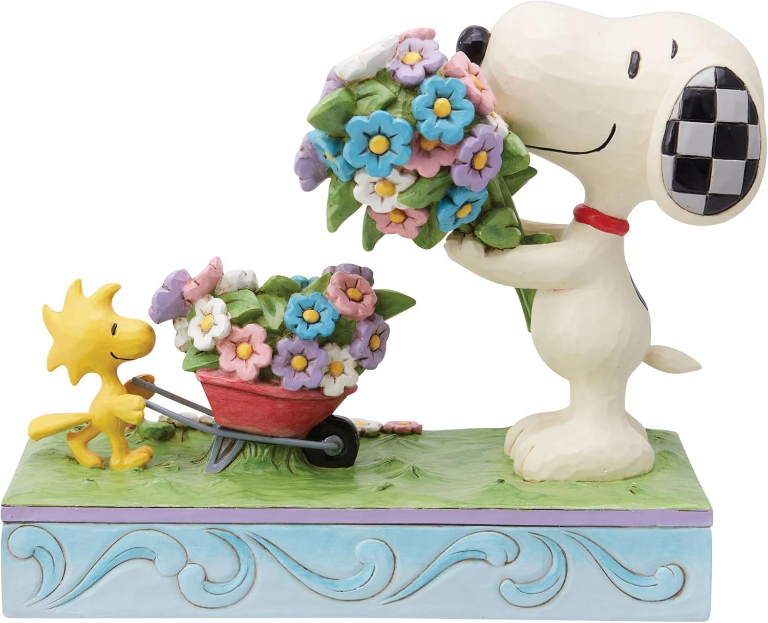Jim Shore Fresh Picked Blooms - One Figurine 6 Inch, Polyresin - Snoopy Woodstock Flowers 6014344