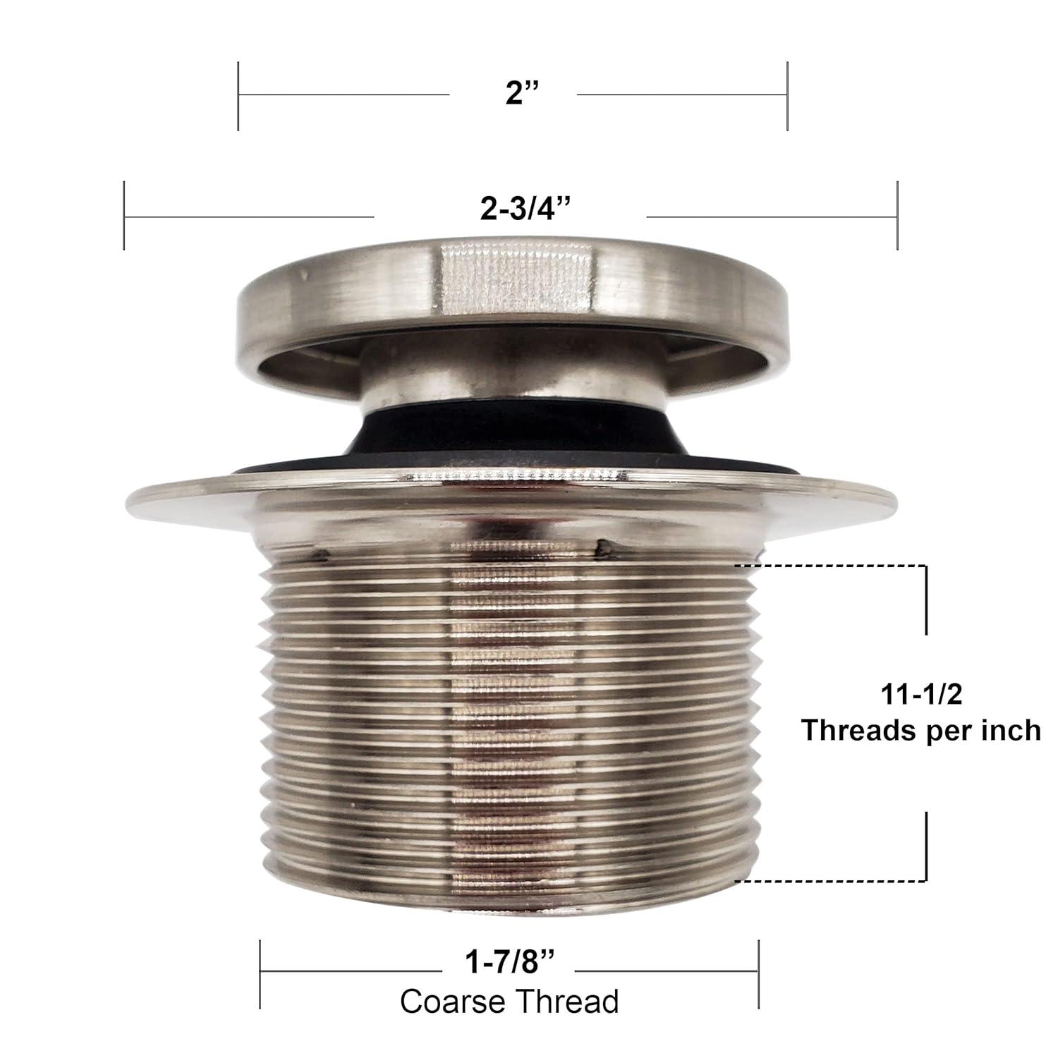 1-1/2" Coarse Thread Tip-Toe Bathtub Leg Drain with One-Hole Overflow